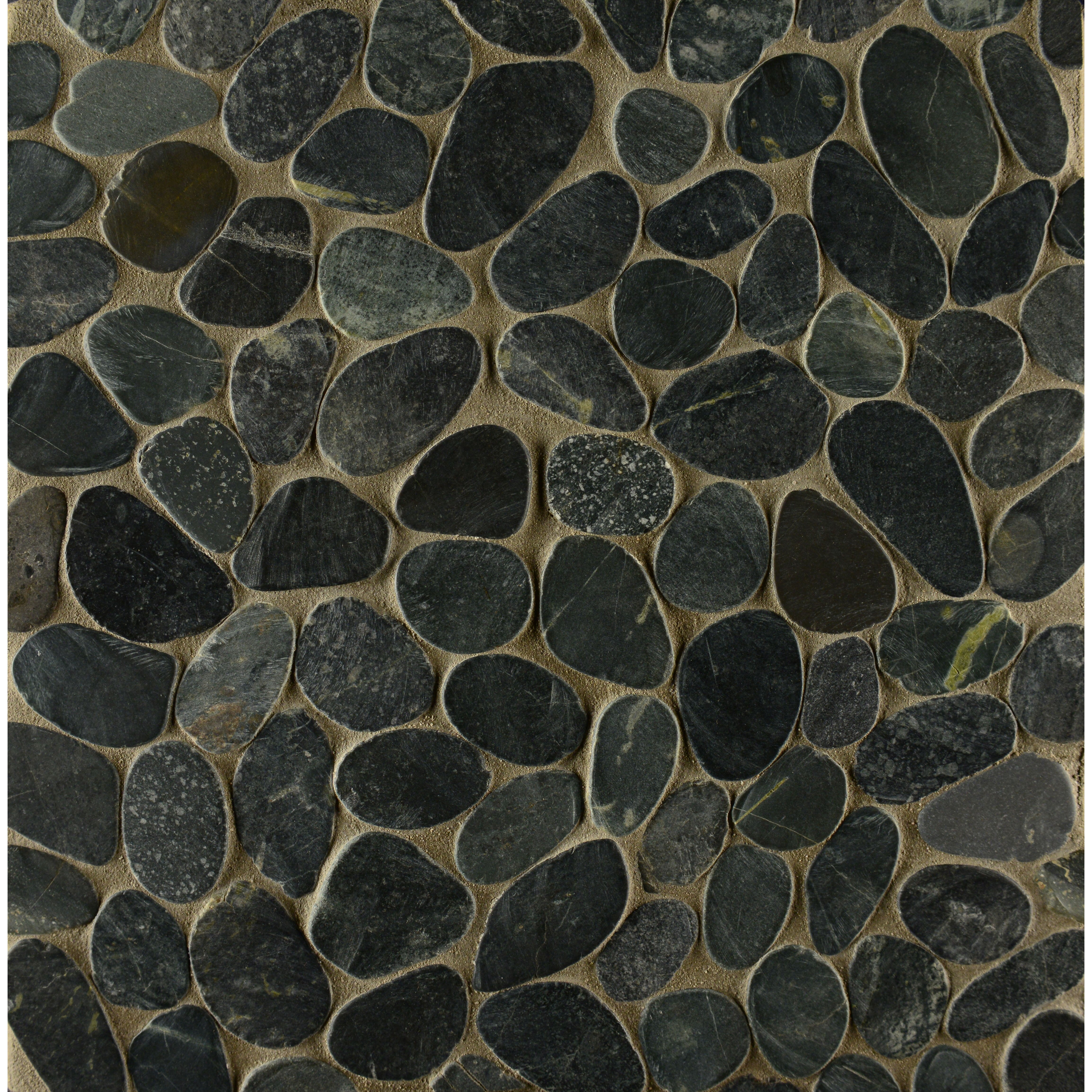 Bedrosians Hemisphere Random Sized Stone Pebble Tile In Ocean Black