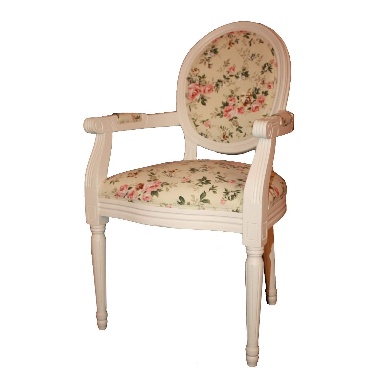 Louis Round Back Floral Carver Dining Chair Wayfair UK