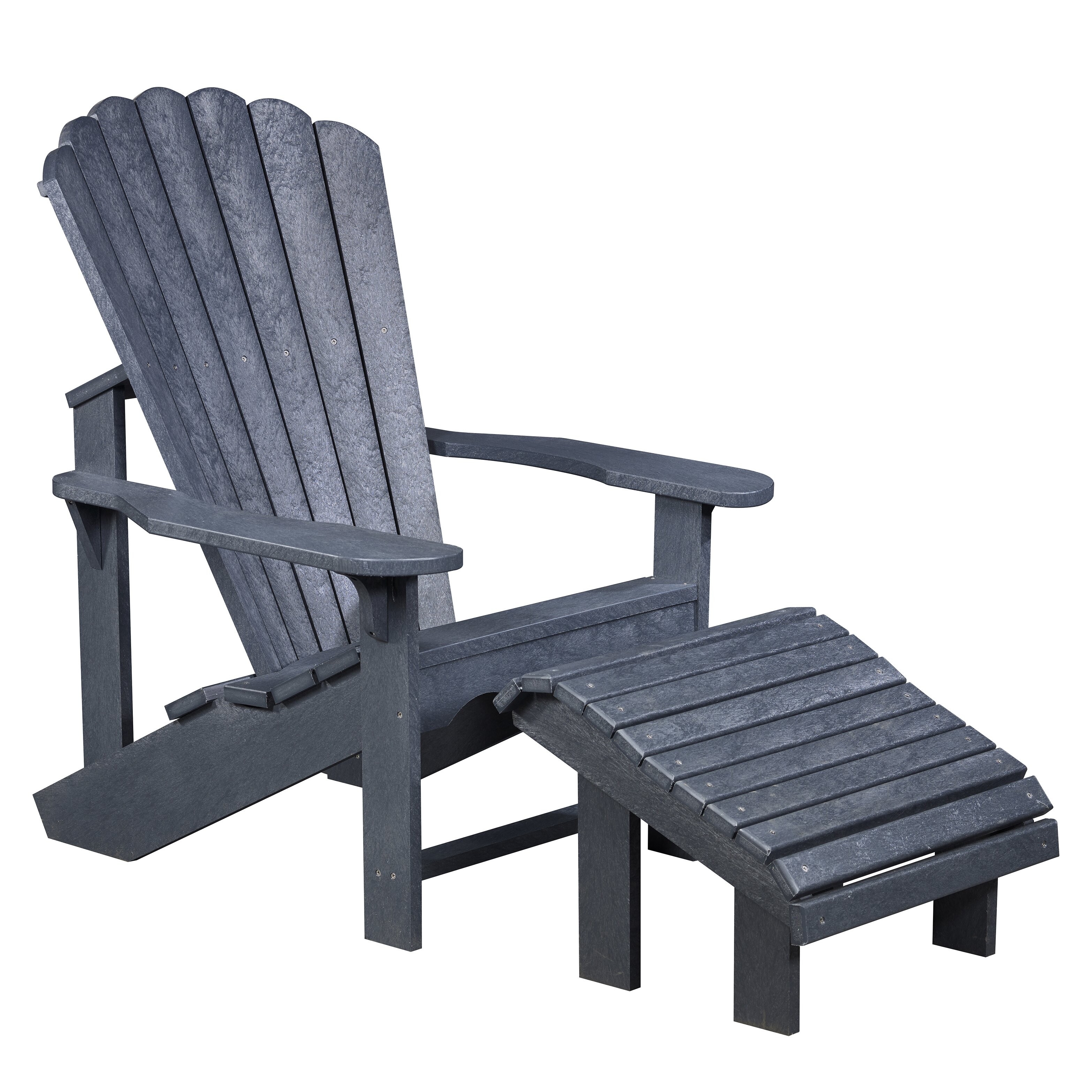 CR Plastic Products Captiva Adirondack Chair And Premium Footstool Set   Captiva Adirondack Chair And Premium Footstool Set KIT CX07FX04 