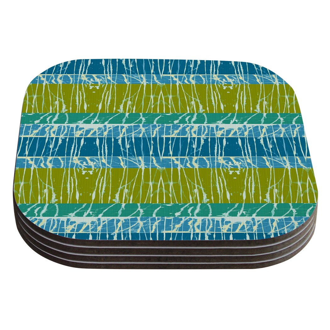 Ocean Splatter by Nina May Coaster by KESS InHouse