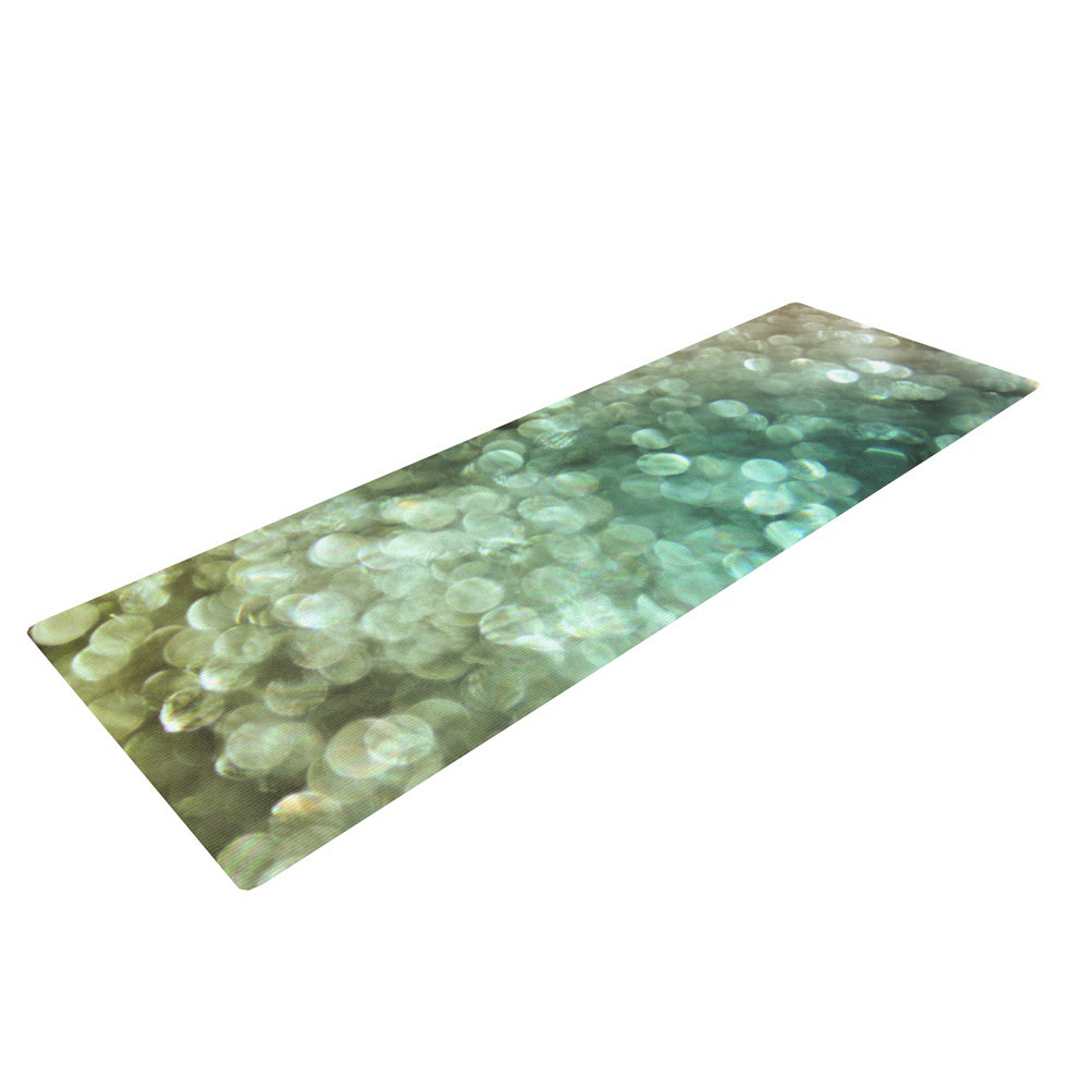 Teal Sparkle by Debbra Obertanec Glitter Yoga Mat Wayfair