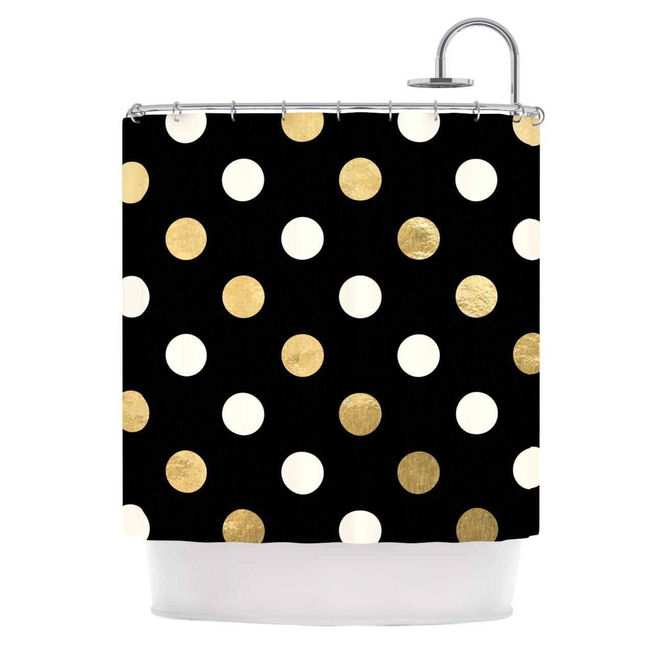 Golden Dots Metallic Shower Curtain Wayfair