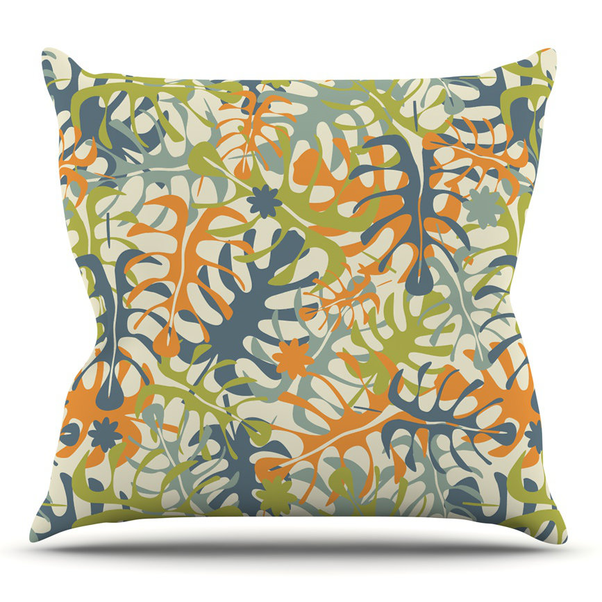 Summer Tropical Leaves Throw Pillow Wayfair