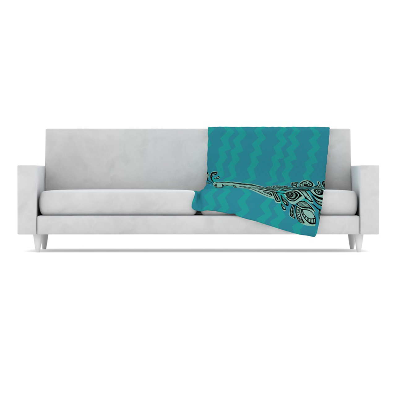 Peacock Blue Ii by Brienne Jepkema Fleece Throw Blanket Wayfair
