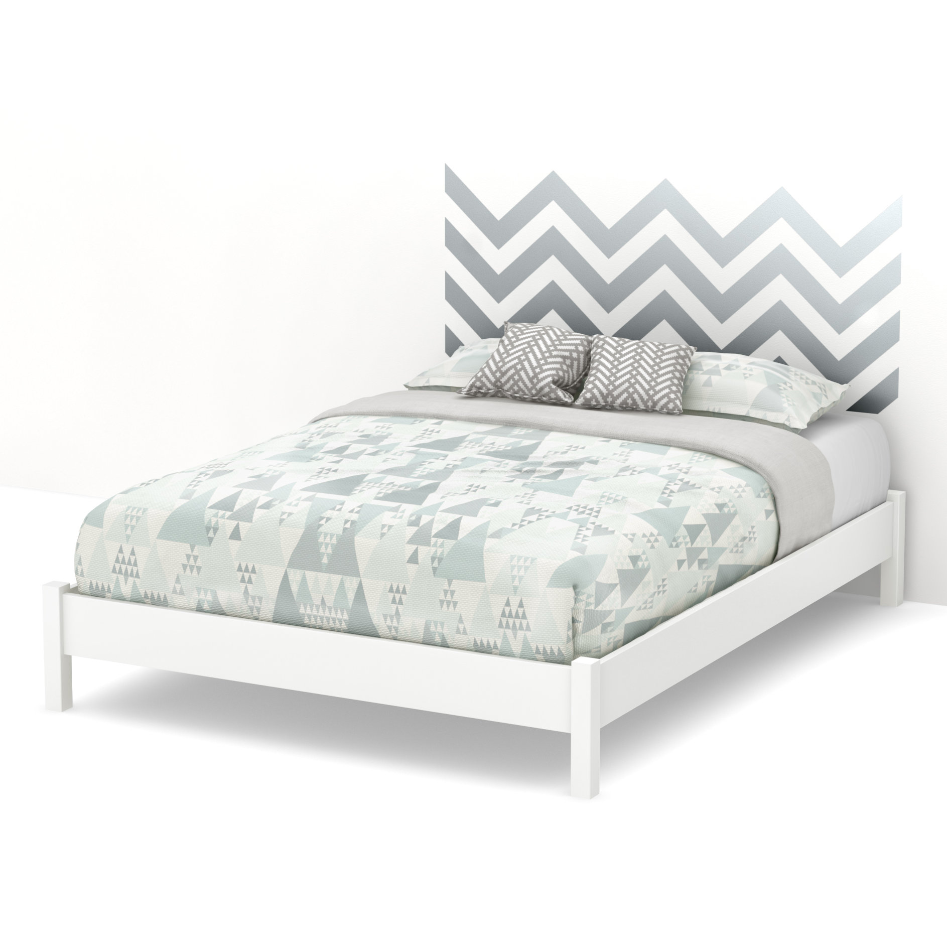South Shore Step One Queen Upholstered Platform Bed & Reviews Wayfair