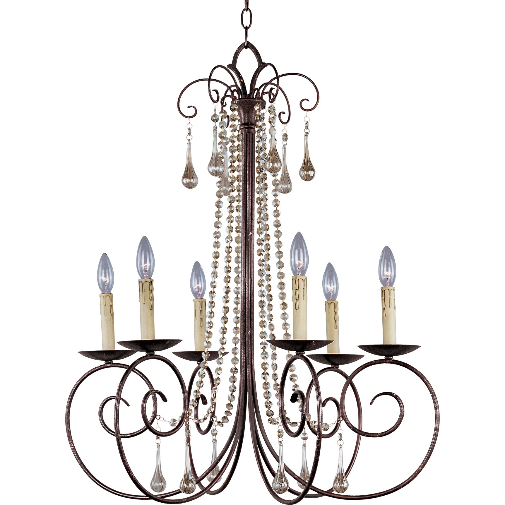 Adriana 6 Light Chandelier W/Crystals by Maxim Lighting