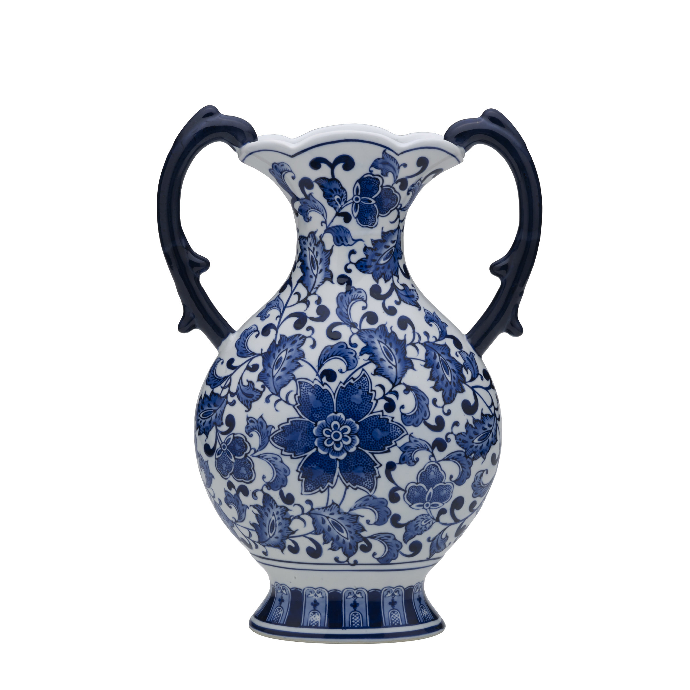 Blue And White Ceramic Vase With Handle Wayfair