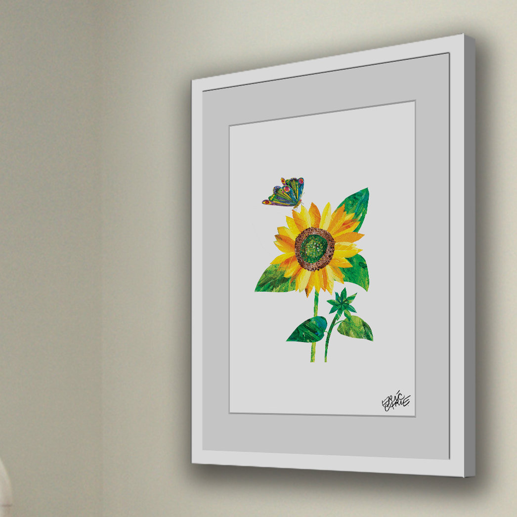 Butterfly and Sunflower Framed Painting Print Wayfair
