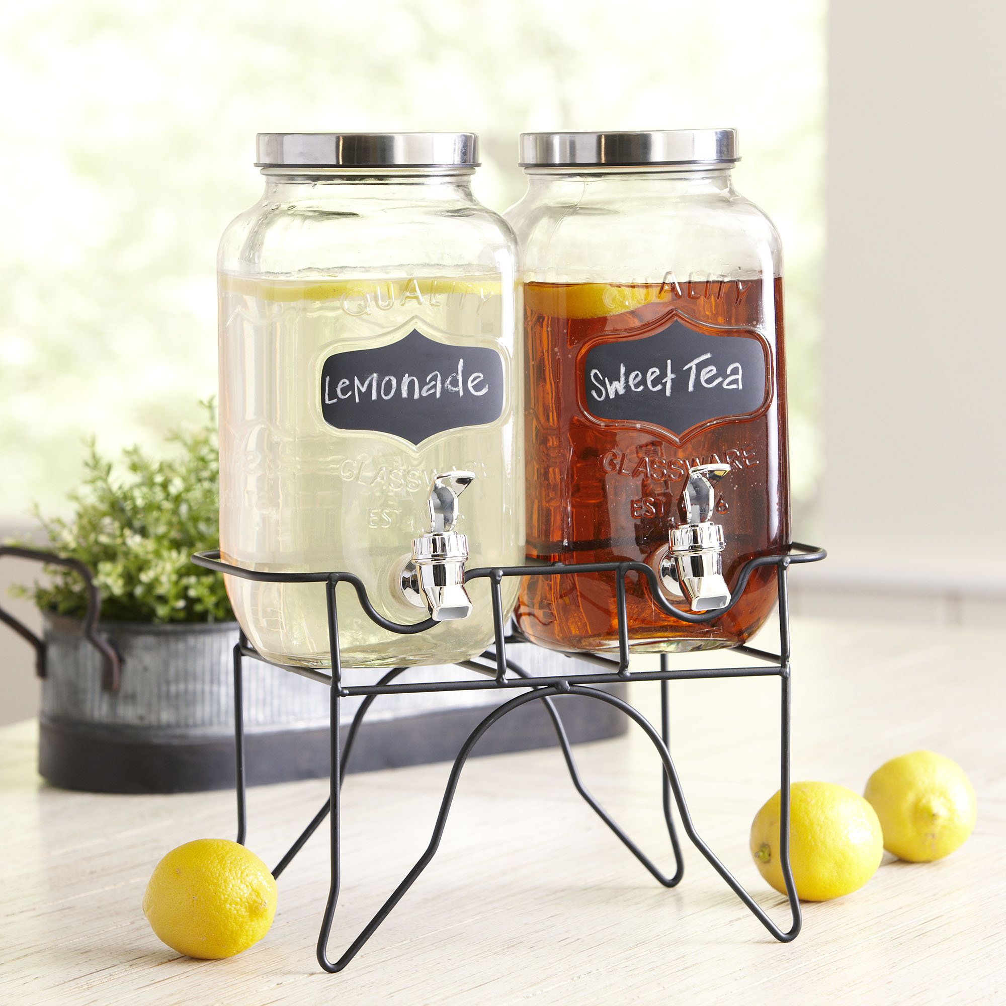 Red Barrel Studio Hargrove 3 Piece Dual Beverage Dispenser Set