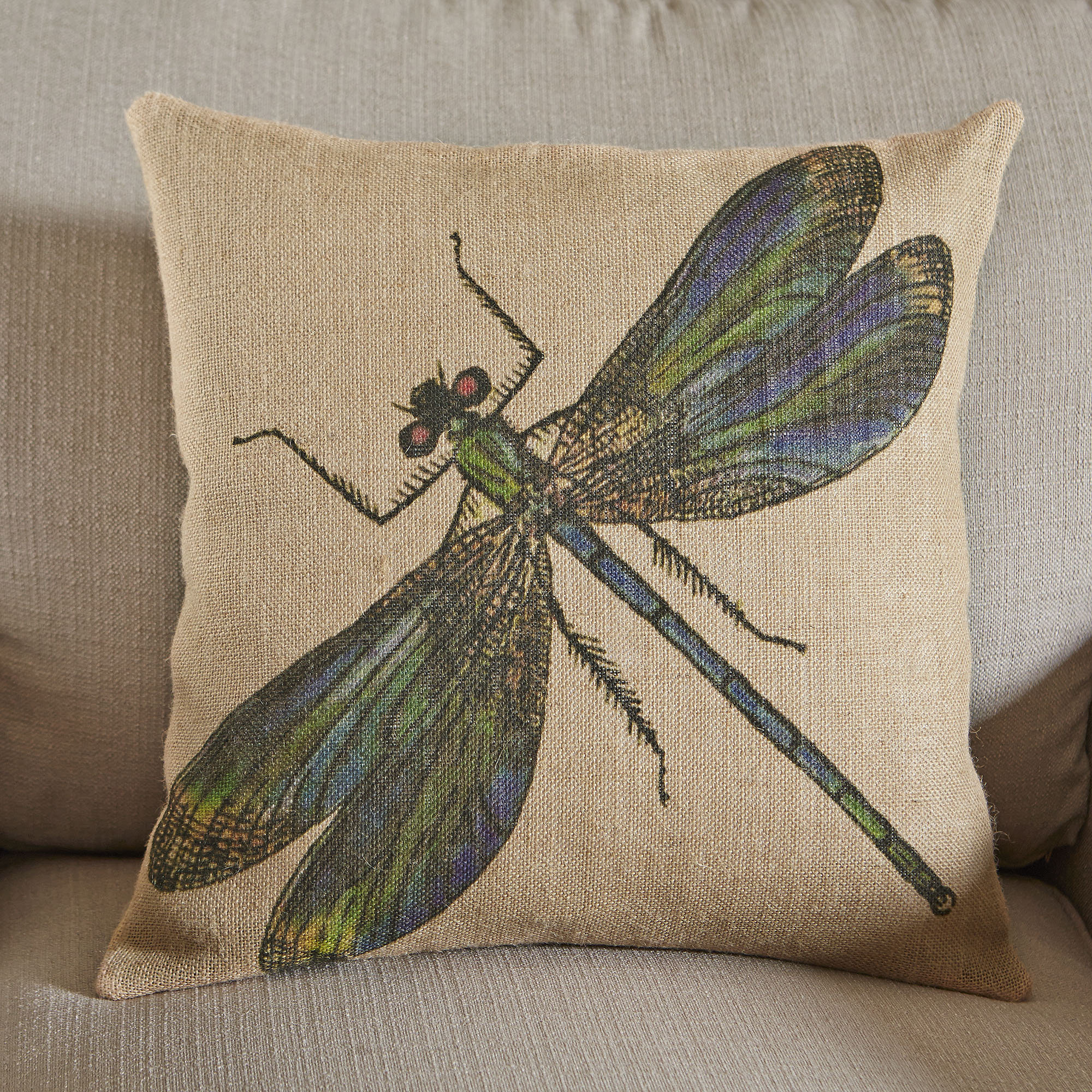 Birch Lane Dragonfly Burlap Pillow Cover Birch Lane