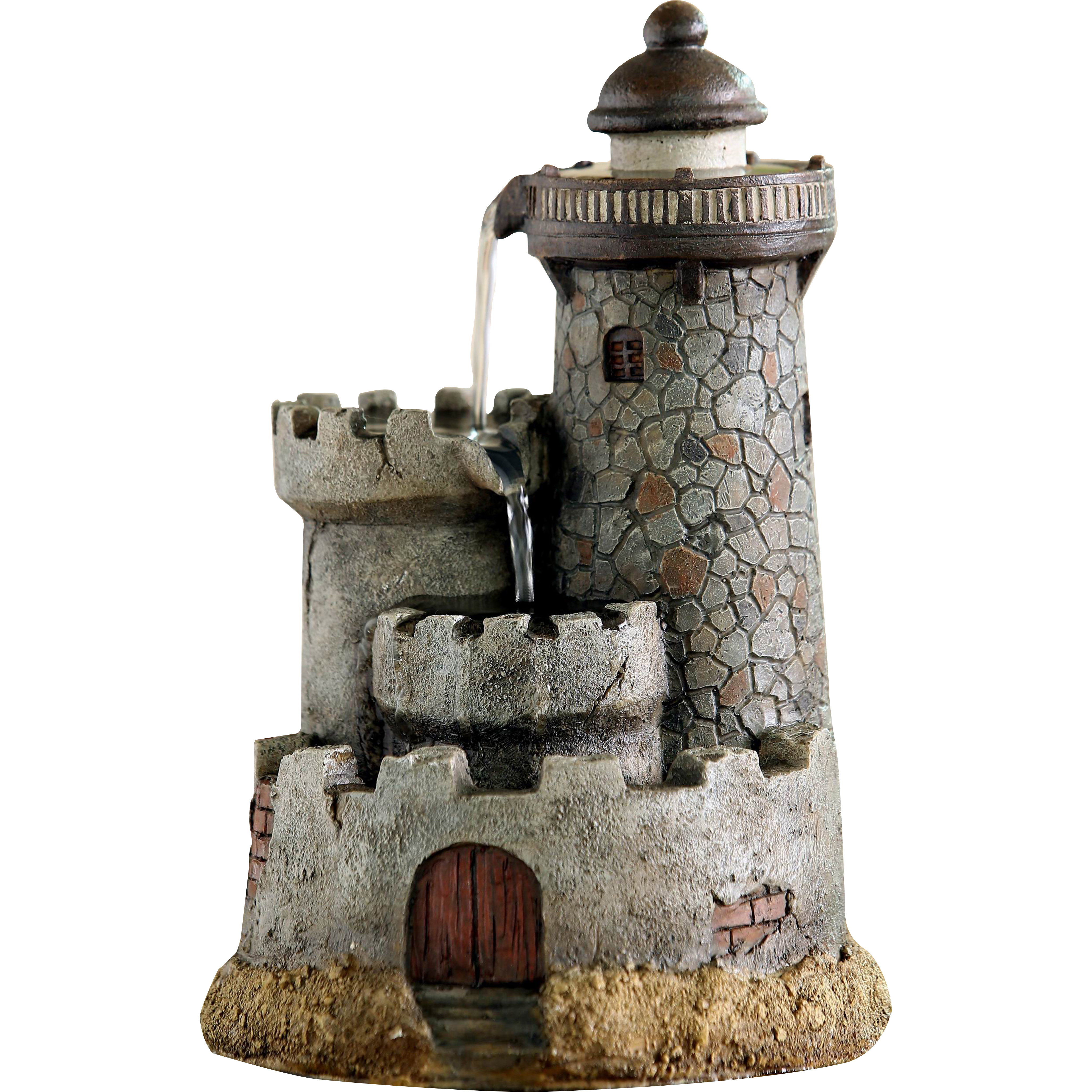Jeco Inc. Polyresin and Fiberglass Lighthouse Tabletop Water Fountain