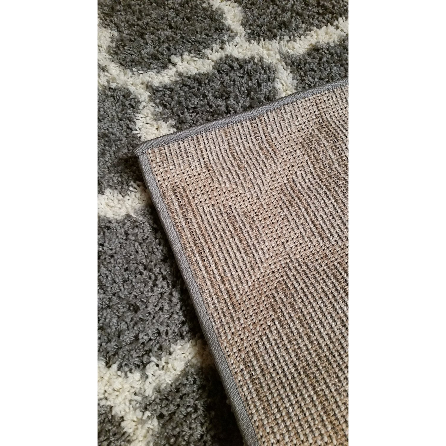 Ottomanson Ultimate Moroccan Trellis Gray Shaggy Area Rug & Reviews