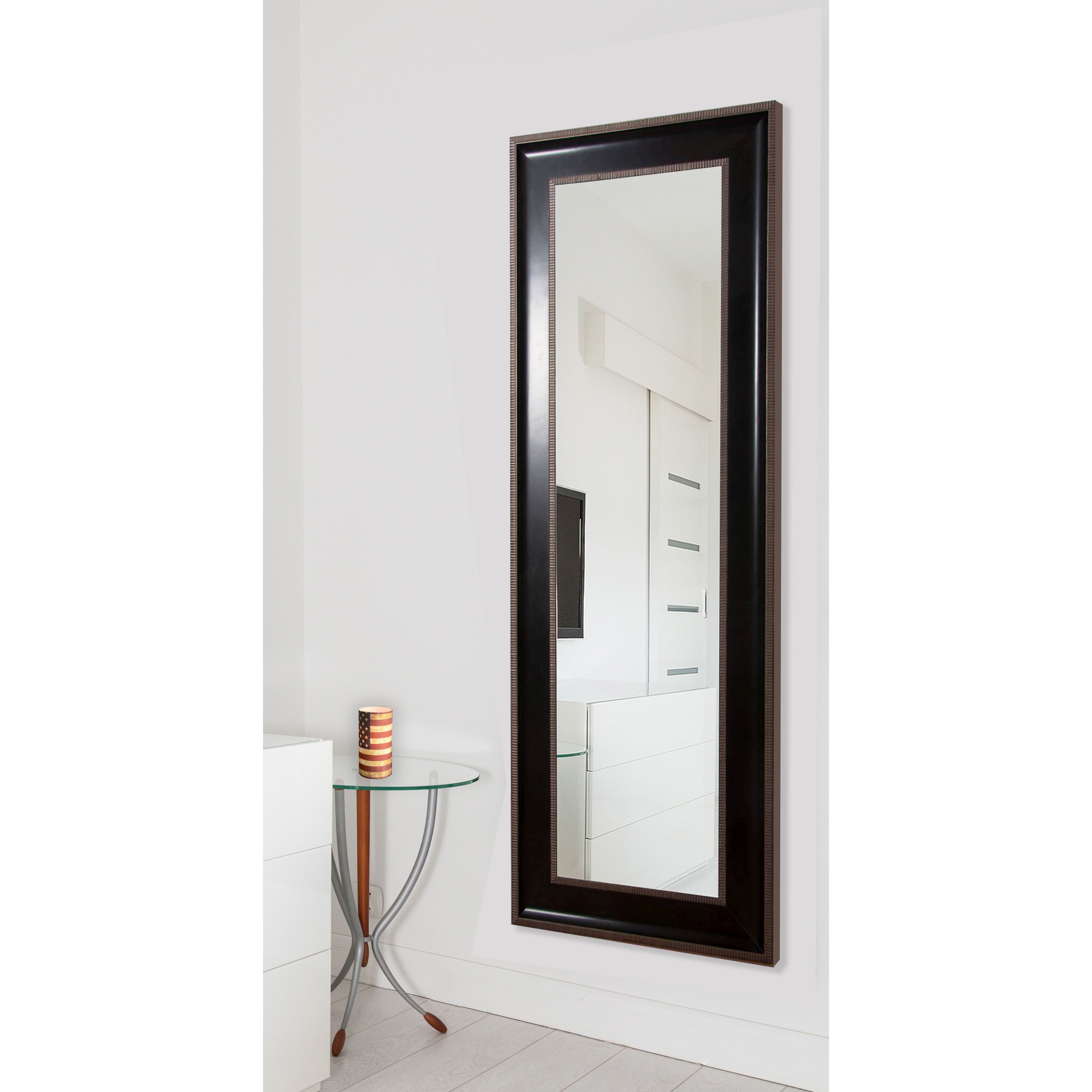 Ava Black with Silver Caged Trim Full Length Body Mirror Wayfair