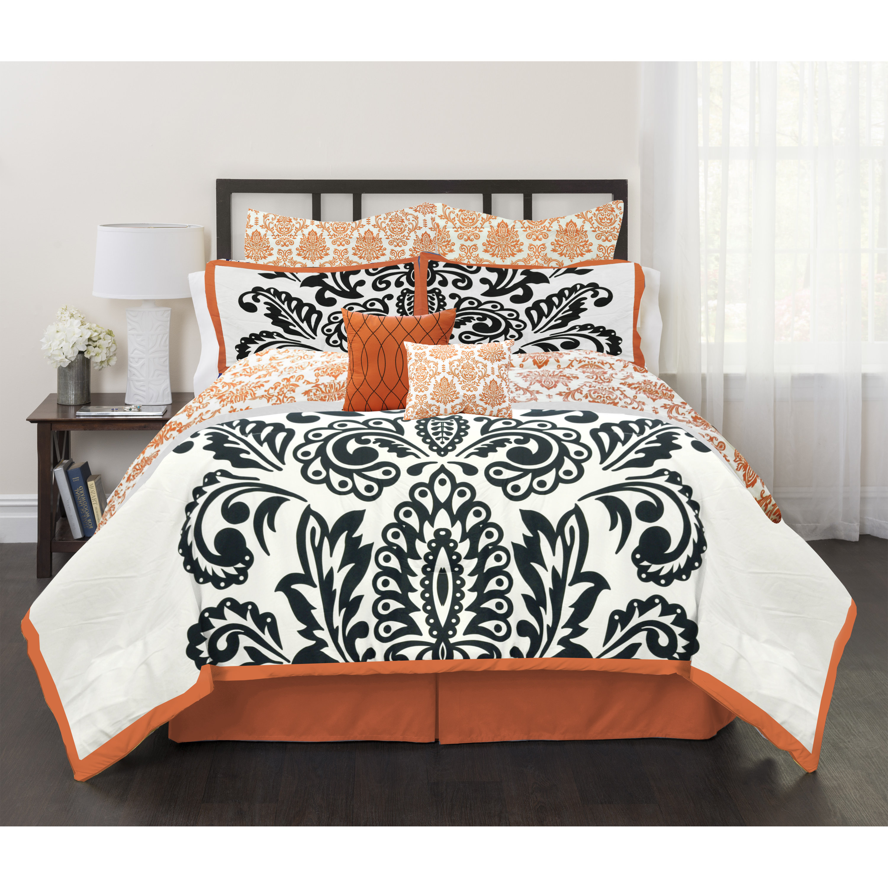 Republic Solid Damask 6 Piece Comforter & Reviews Wayfair