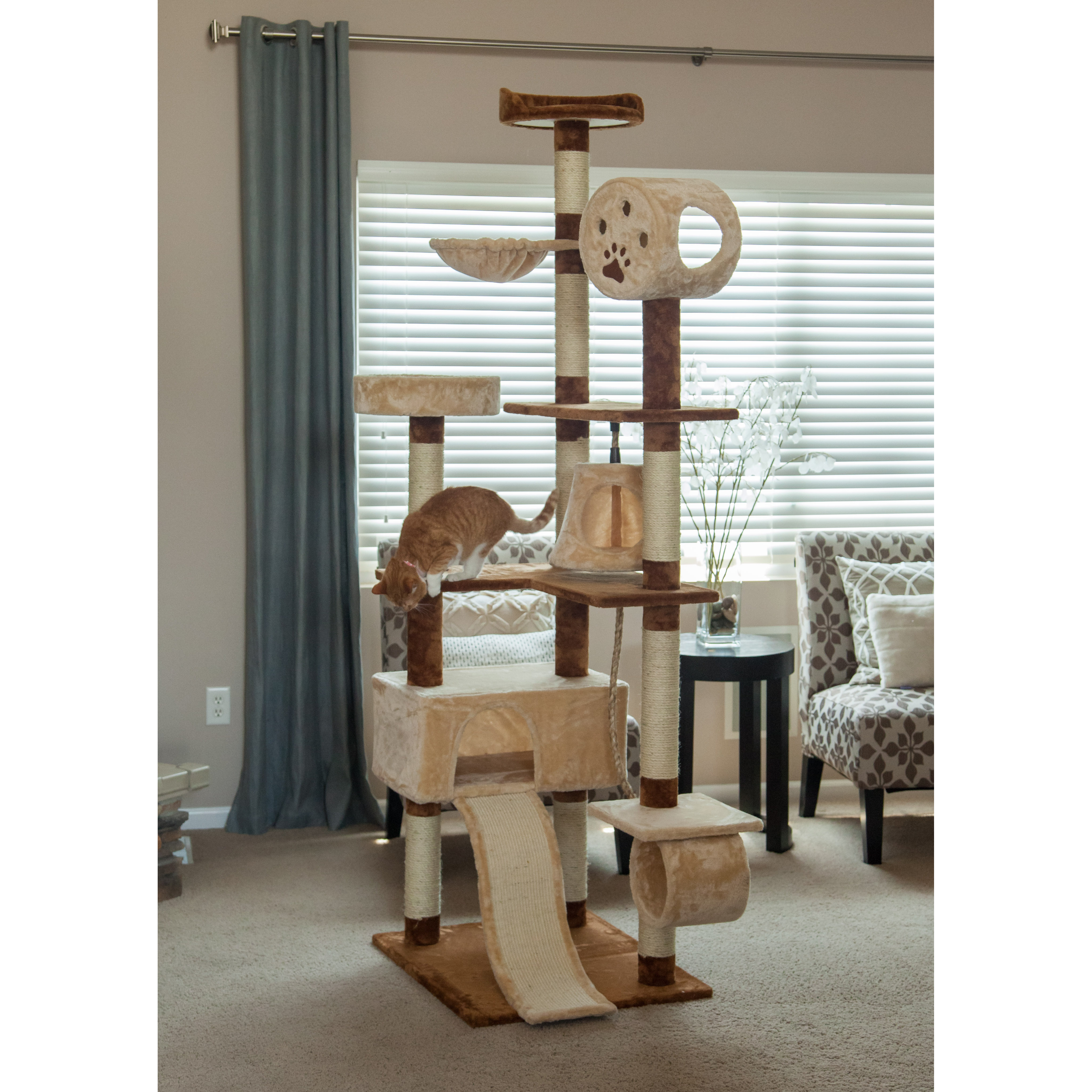 IRIS 85" Carpeted Cat Tree & Reviews Wayfair