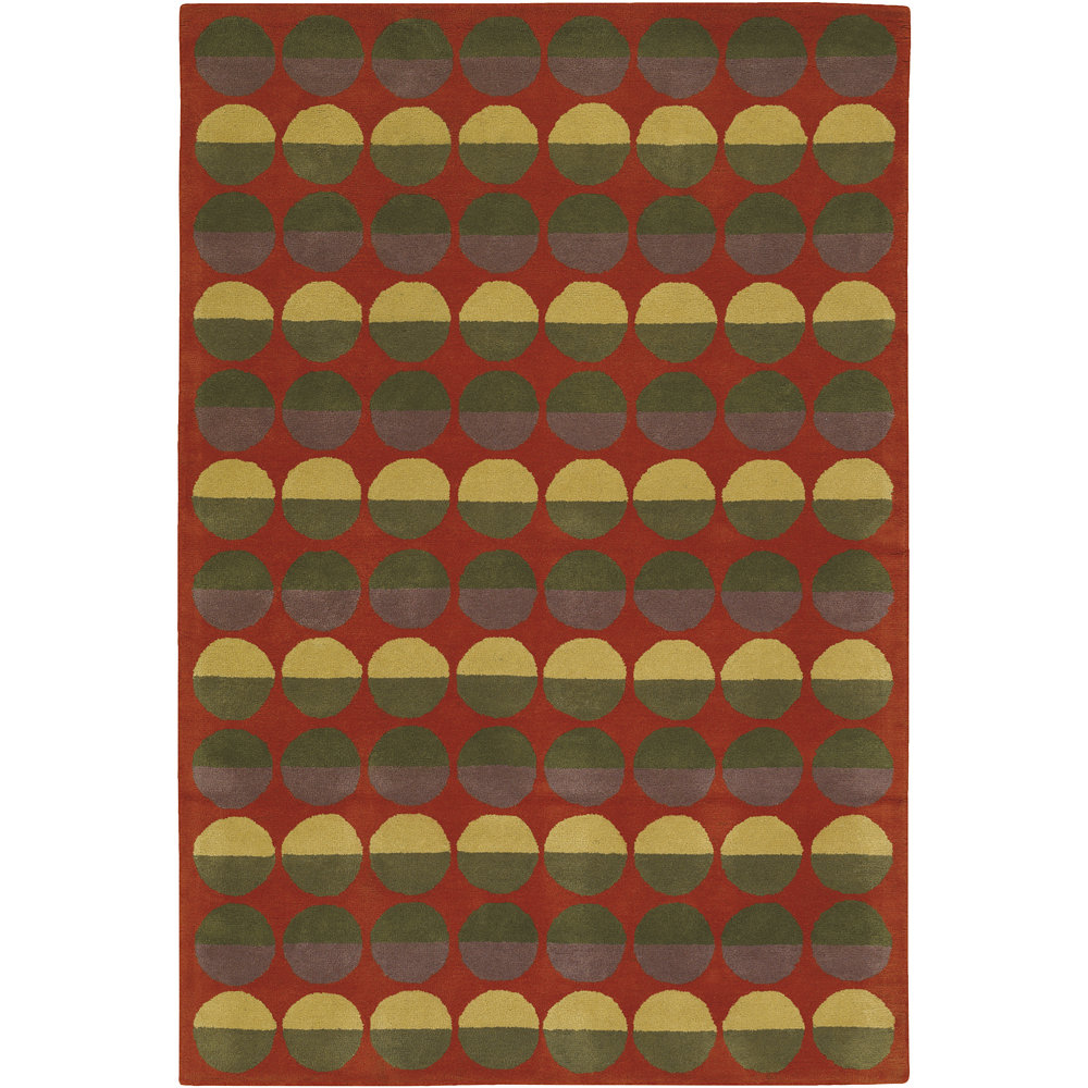 Rowe Red Circle Area Rug Wayfair