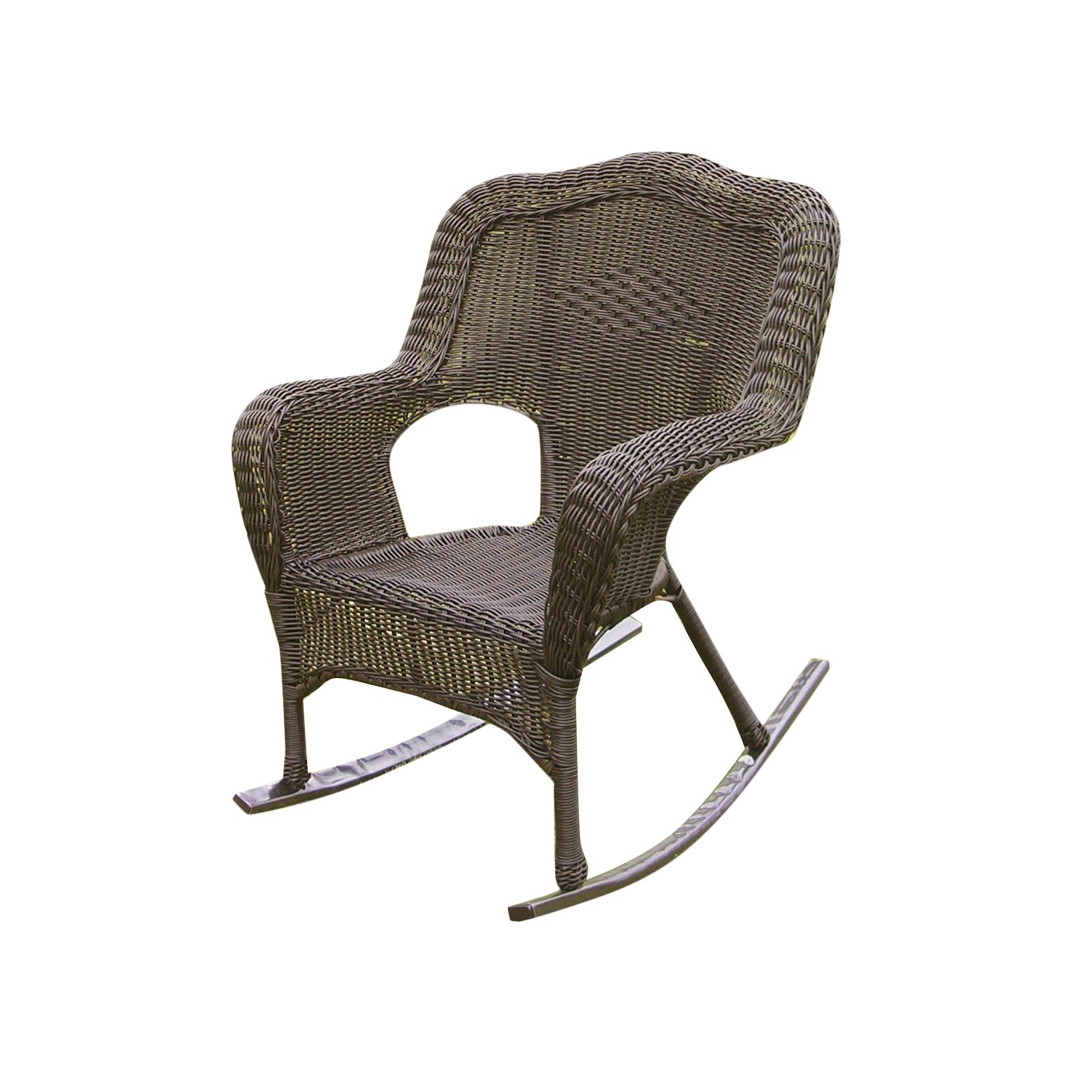 International Caravan Chelsea Outdoor Wicker Resin Patio Rocking Chair ...