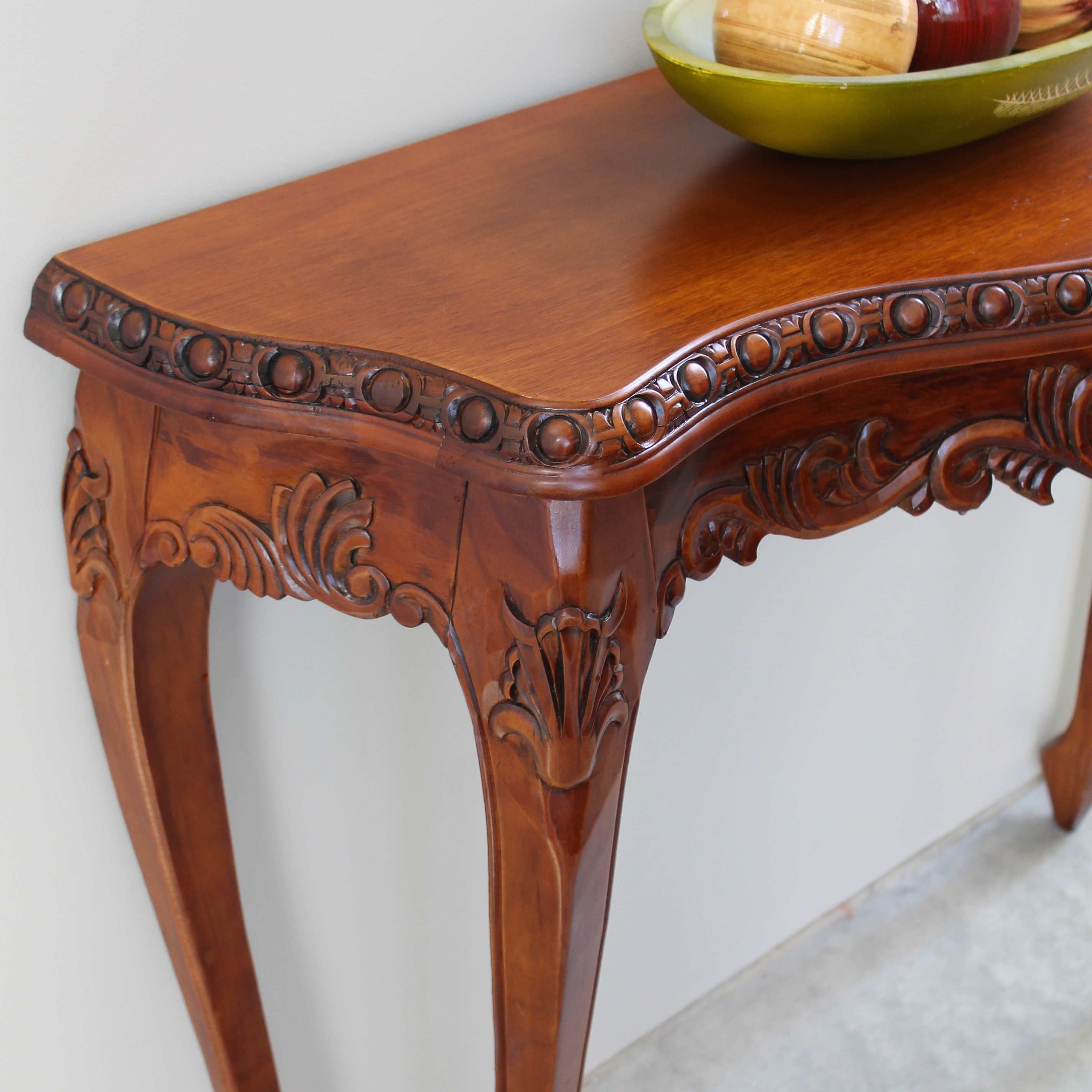 International Caravan Windsor Hand Carved Wood Console Table & Reviews