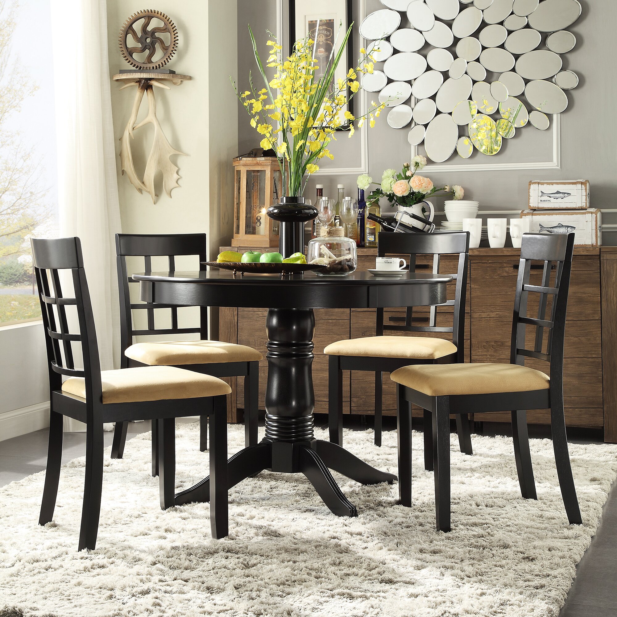 Kingstown Home Jeannette 5 Piece Round Dining Set & Reviews | Wayfair