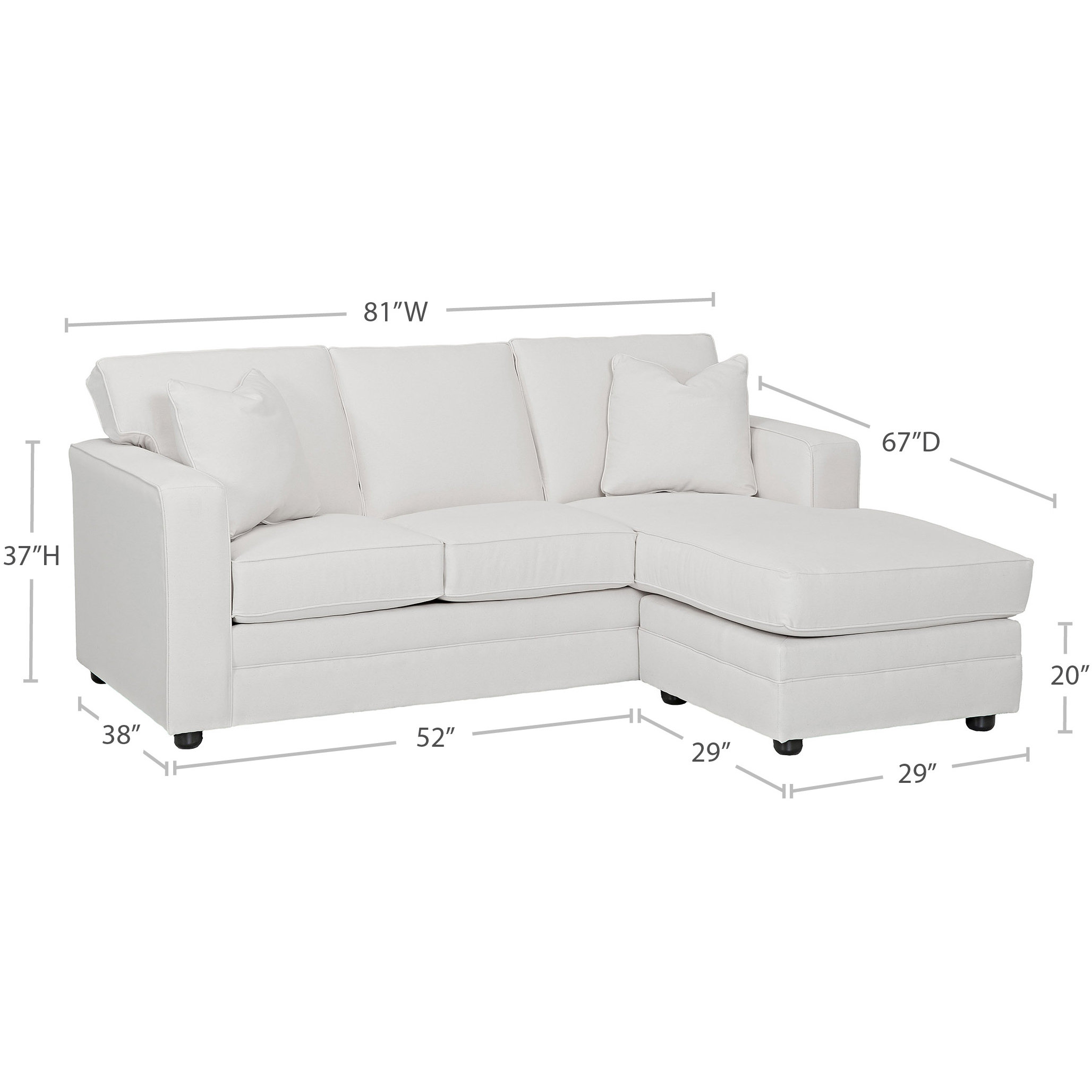 Wayfair Custom Upholstery Andrew Reversible Sectional & Reviews Wayfair