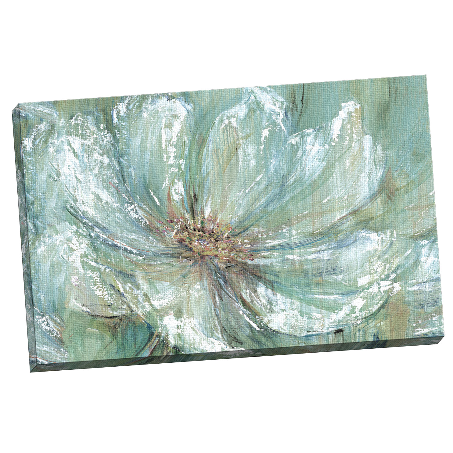 Portfolio Canvas Teal Splash by Carson Painting Print on Wrapped Canvas & Reviews Wayfair