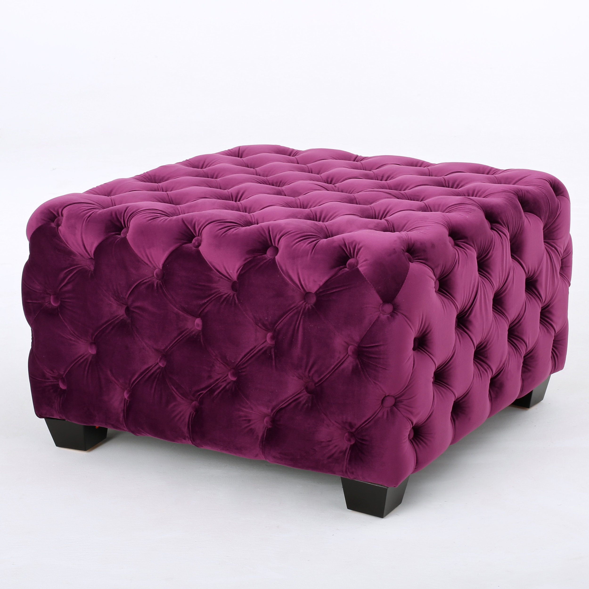Home Loft Concepts Barrett Tufted Velvet Ottoman & Reviews | Wayfair