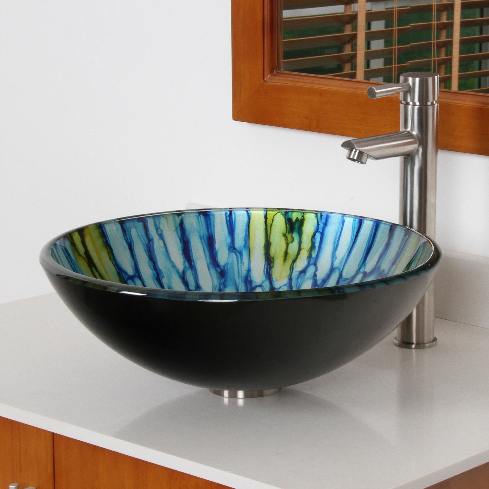 Elite Double Layered Glass Bowl Bathroom Sink & Reviews | Wayfair