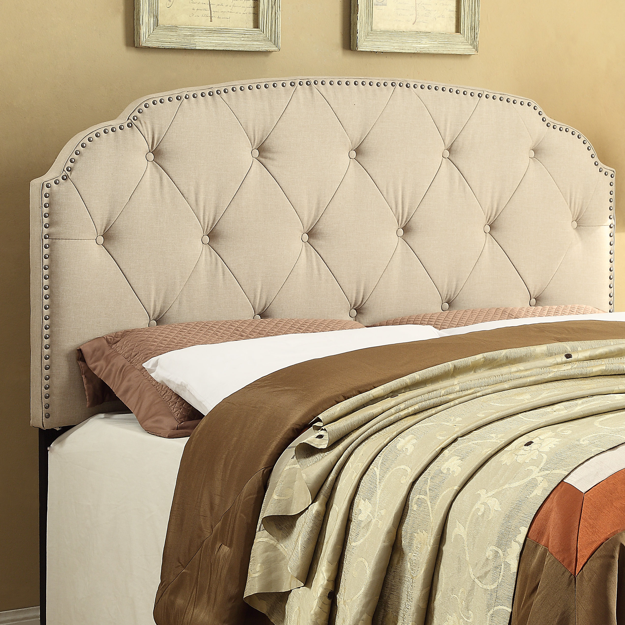 Nail Head Full / Queen Upholstered Headboard Wayfair