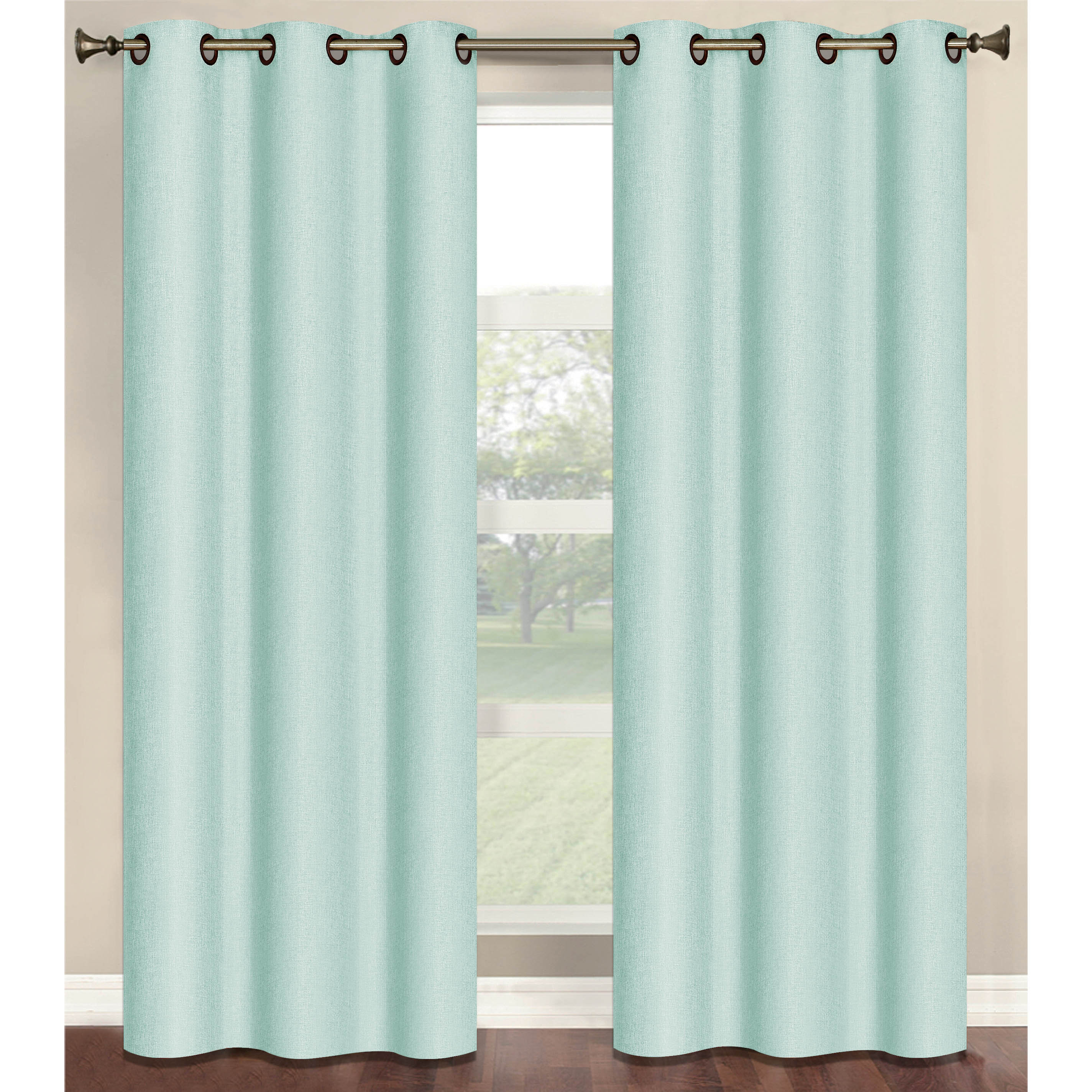 Marina Faux Linen Room Darkening Grommet Curtain Panels Wayfair