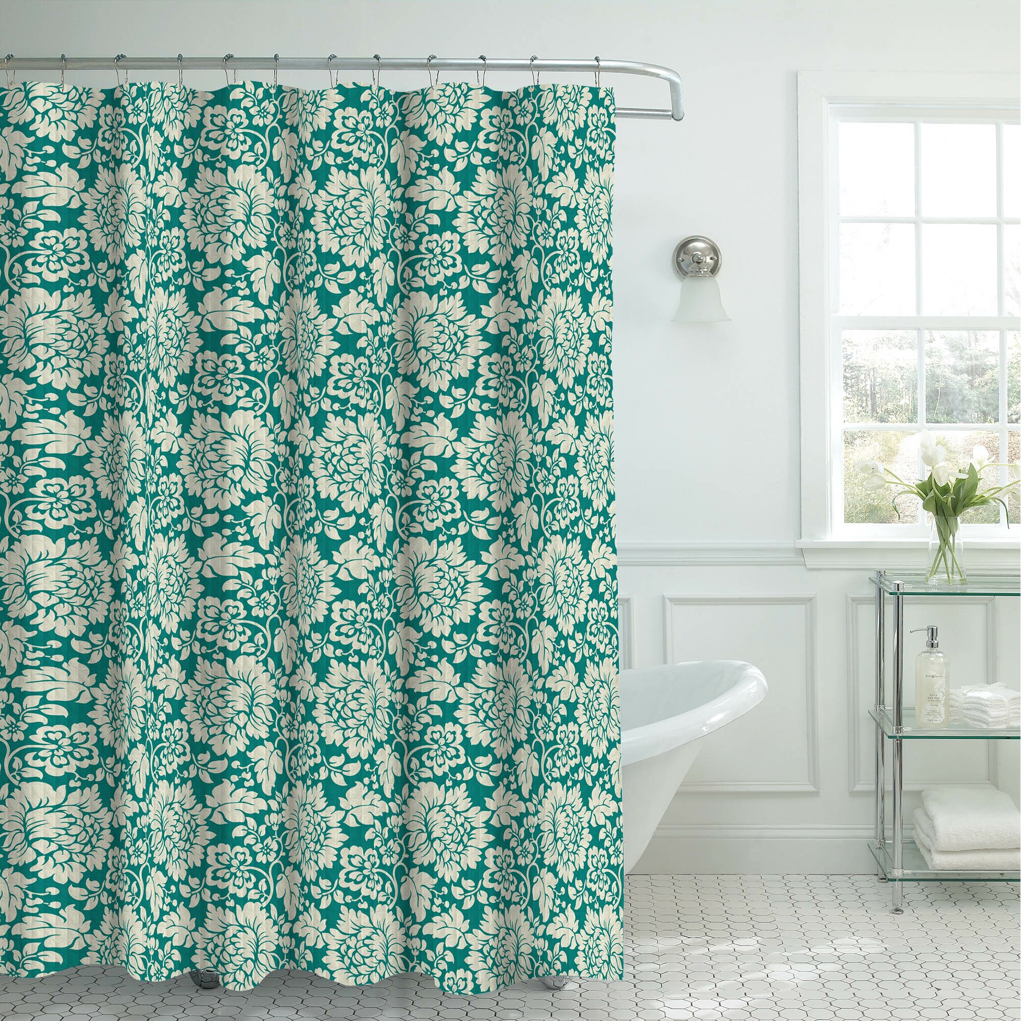 Bath Studio Oxford Fabric Weave Textured Shower Curtain Set & Reviews ...