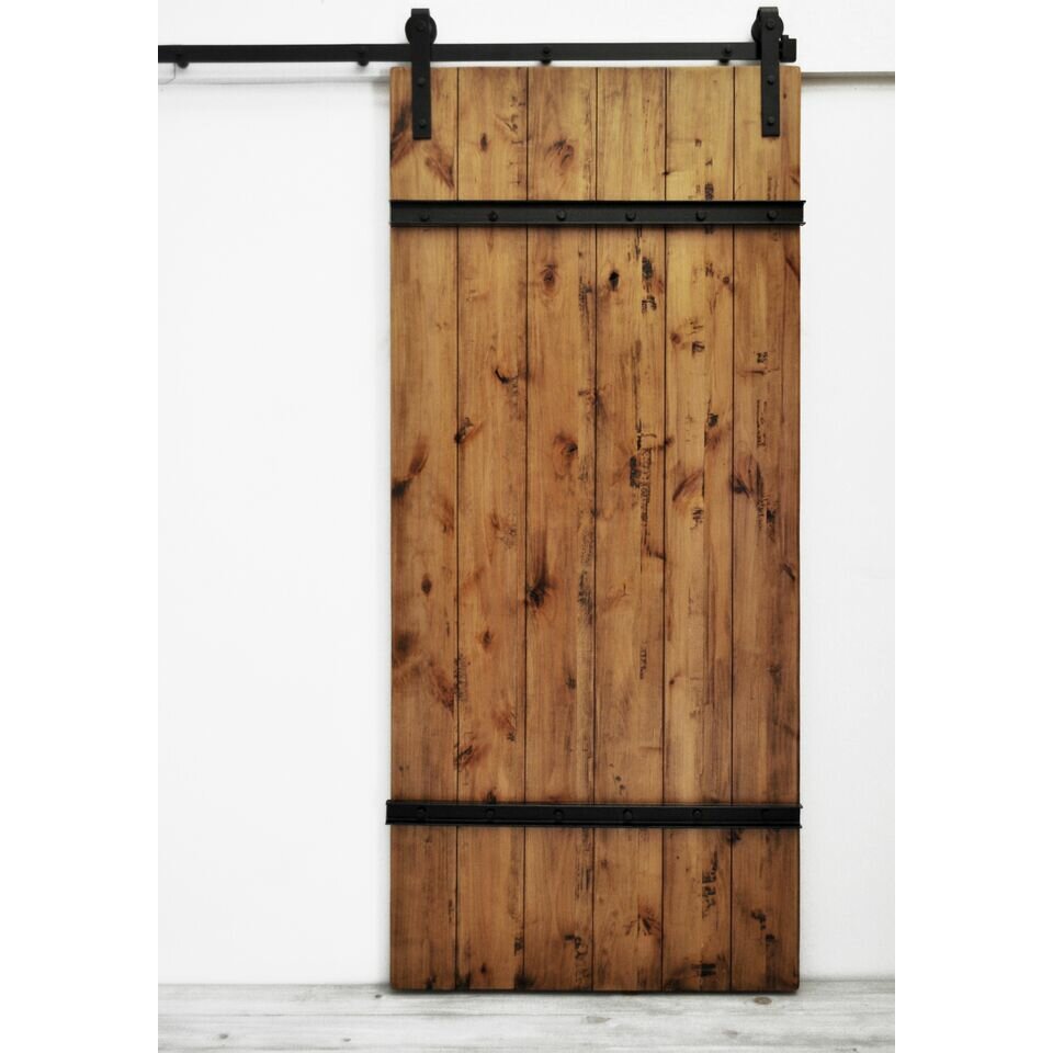 Dogberry Collections Drawbridge Wood 1 Panel Interior Barn Door   Drawbridge Barn Door 