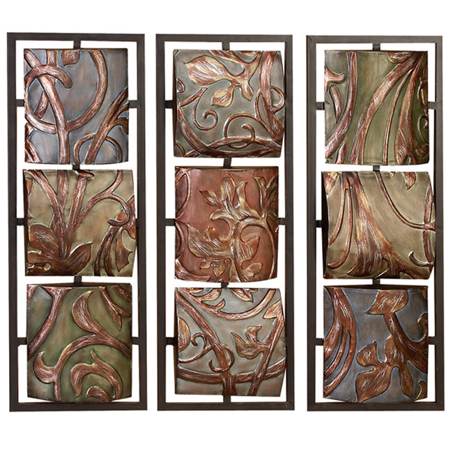 EC World Imports Casa Cortes Sienna Vines Metal Art Wall Decor