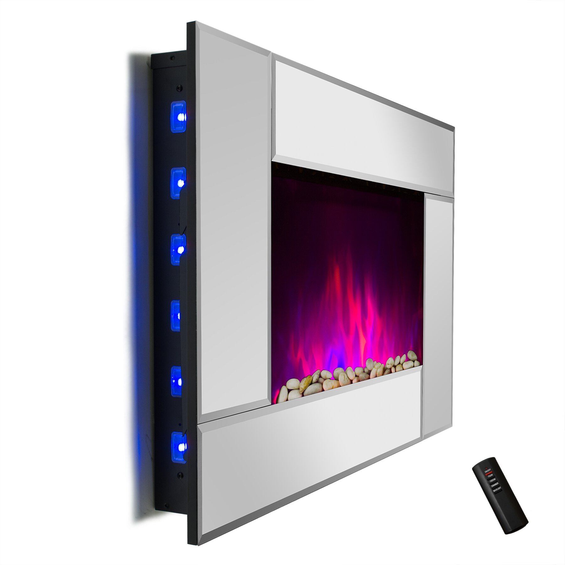 GoldenVantage 5200 BTU Wall Mount Electric Fireplace Heater & Reviews ...