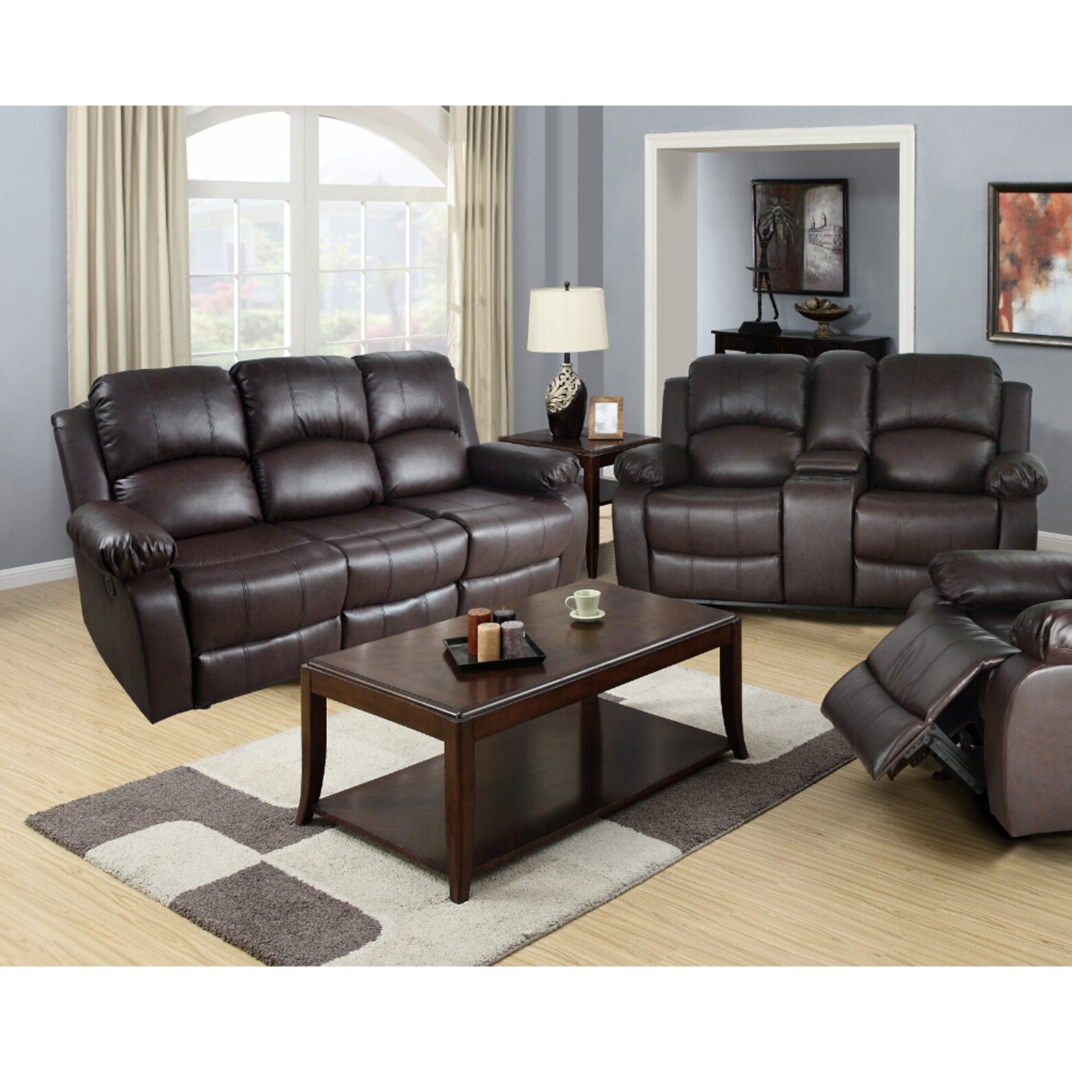 Beverly Fine Furniture Amado 2 Piece Leather Reclining Living Room Set