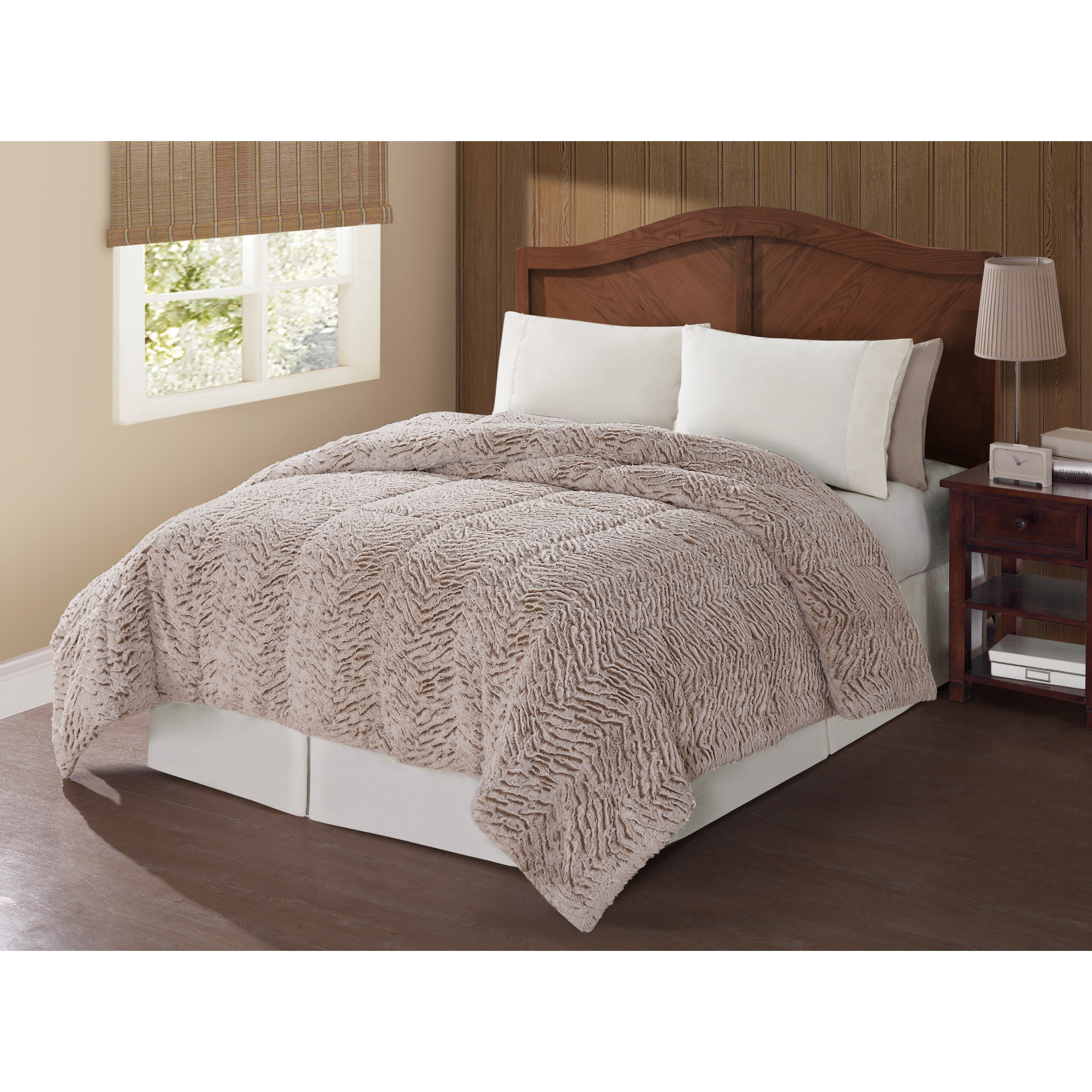 Cozy Nights Carved Mink Microfiber Comforter & Reviews | Wayfair