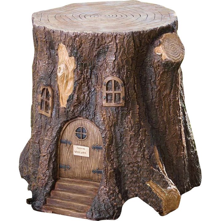 Plow & Hearth Whimsical Fairy Garden Tree Stump Stool & Reviews Wayfair