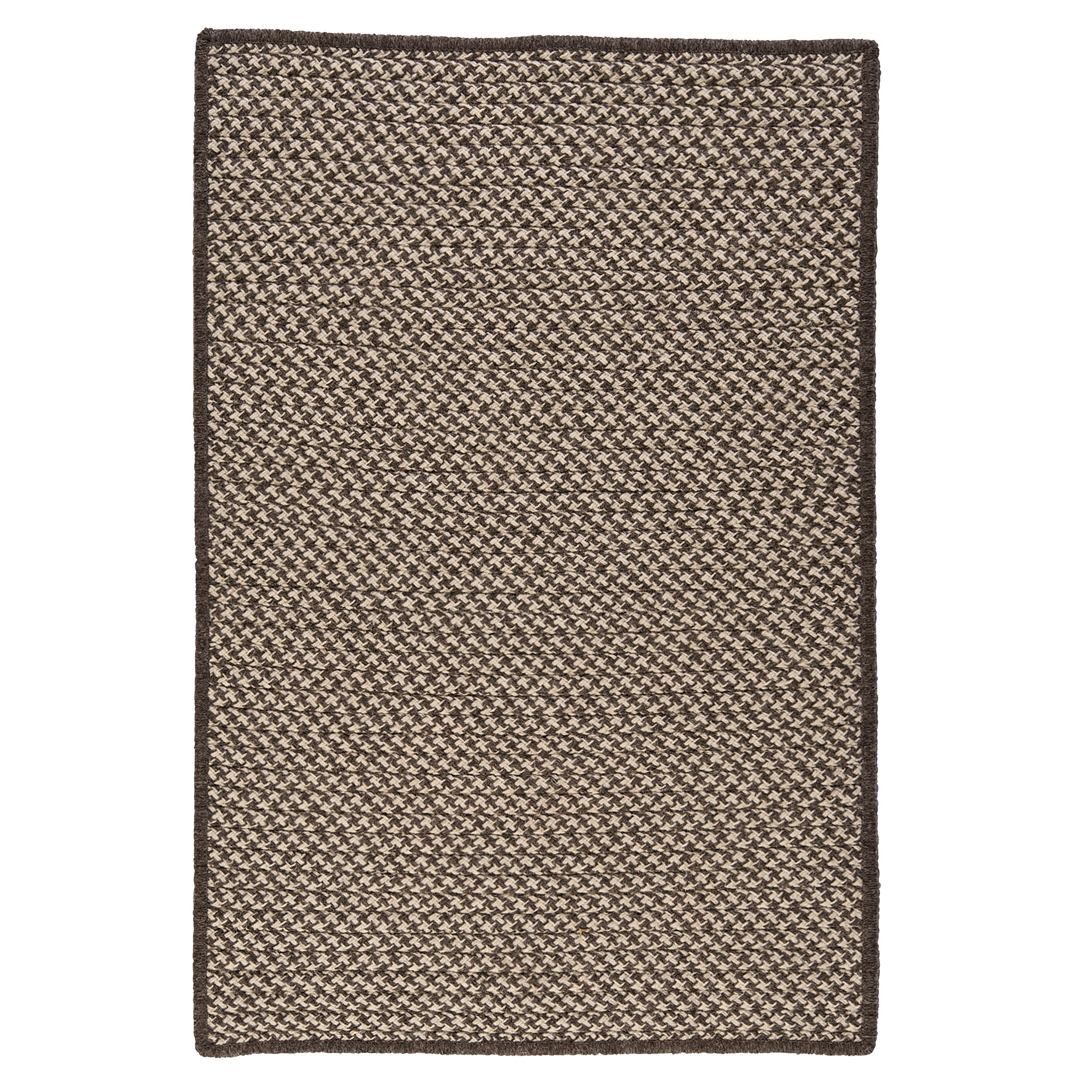 Colonial Mills Natural Wool Houndstooth Braided Espresso Area Rug