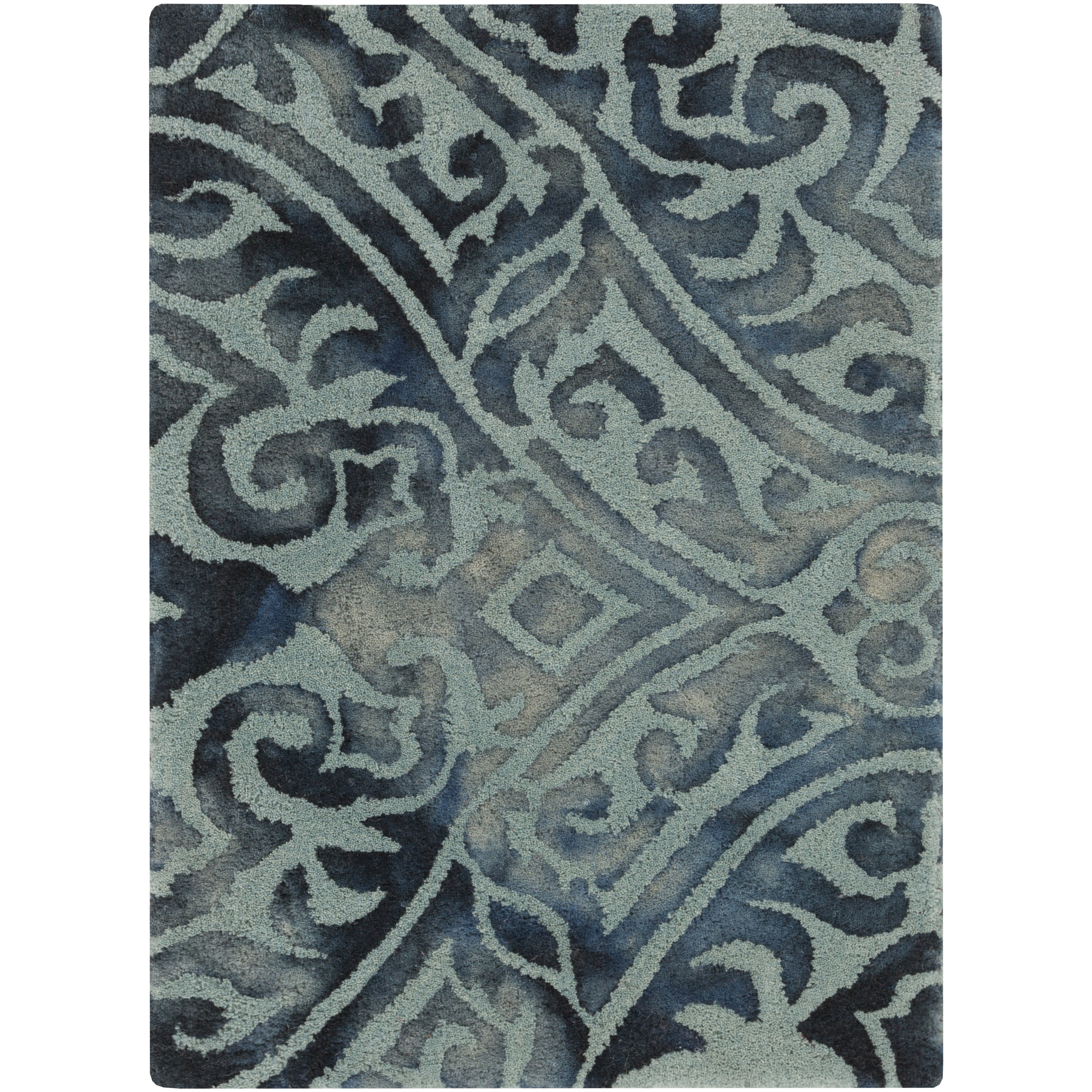 Belladonna Teal Damask Rug Wayfair