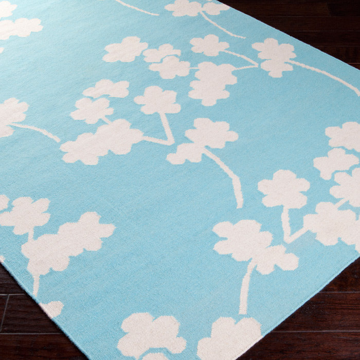 Surya Fallon Sky Blue Area Rug & Reviews Wayfair