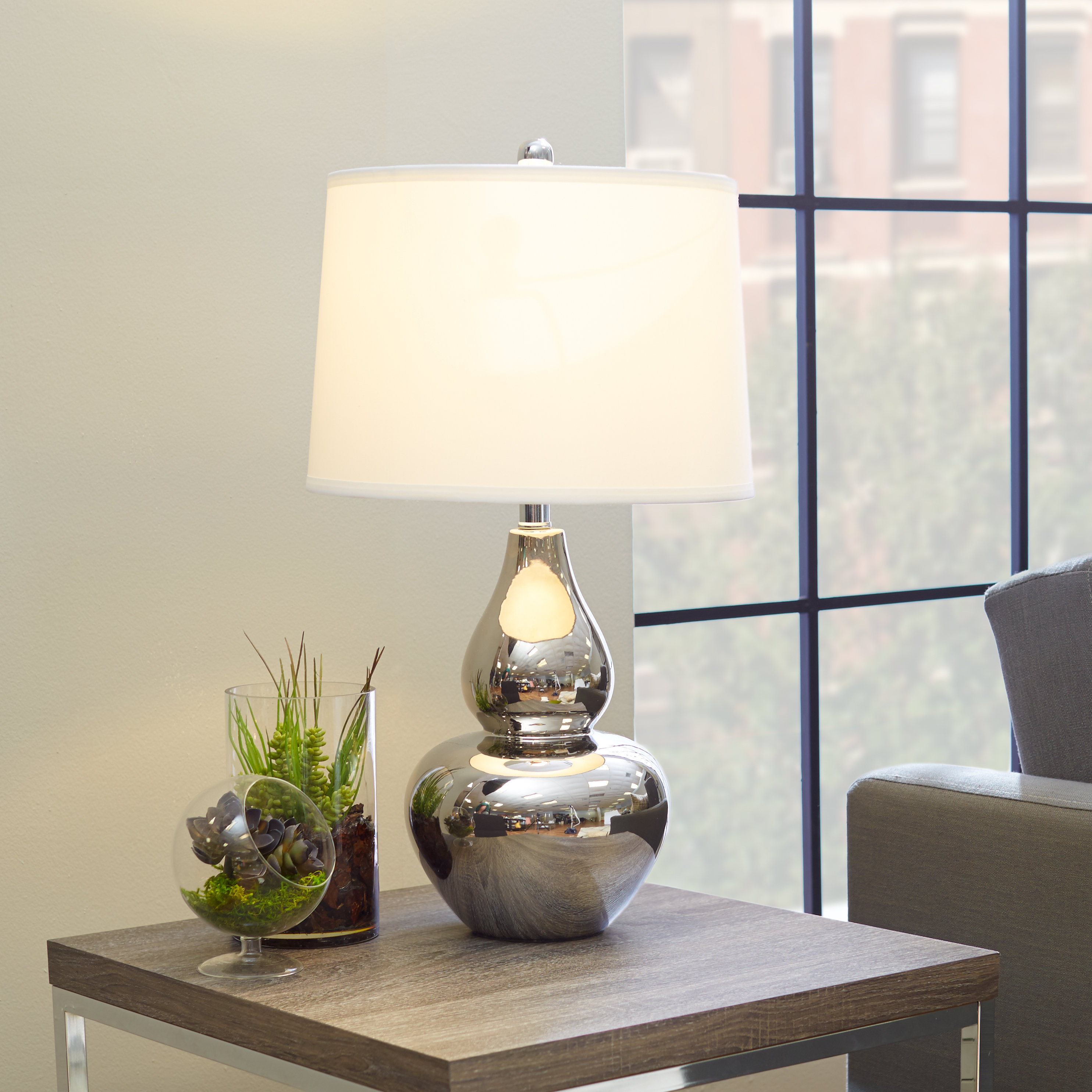 Mercury Row 25.75" H Table Lamp with Empire Shade & Reviews Wayfair