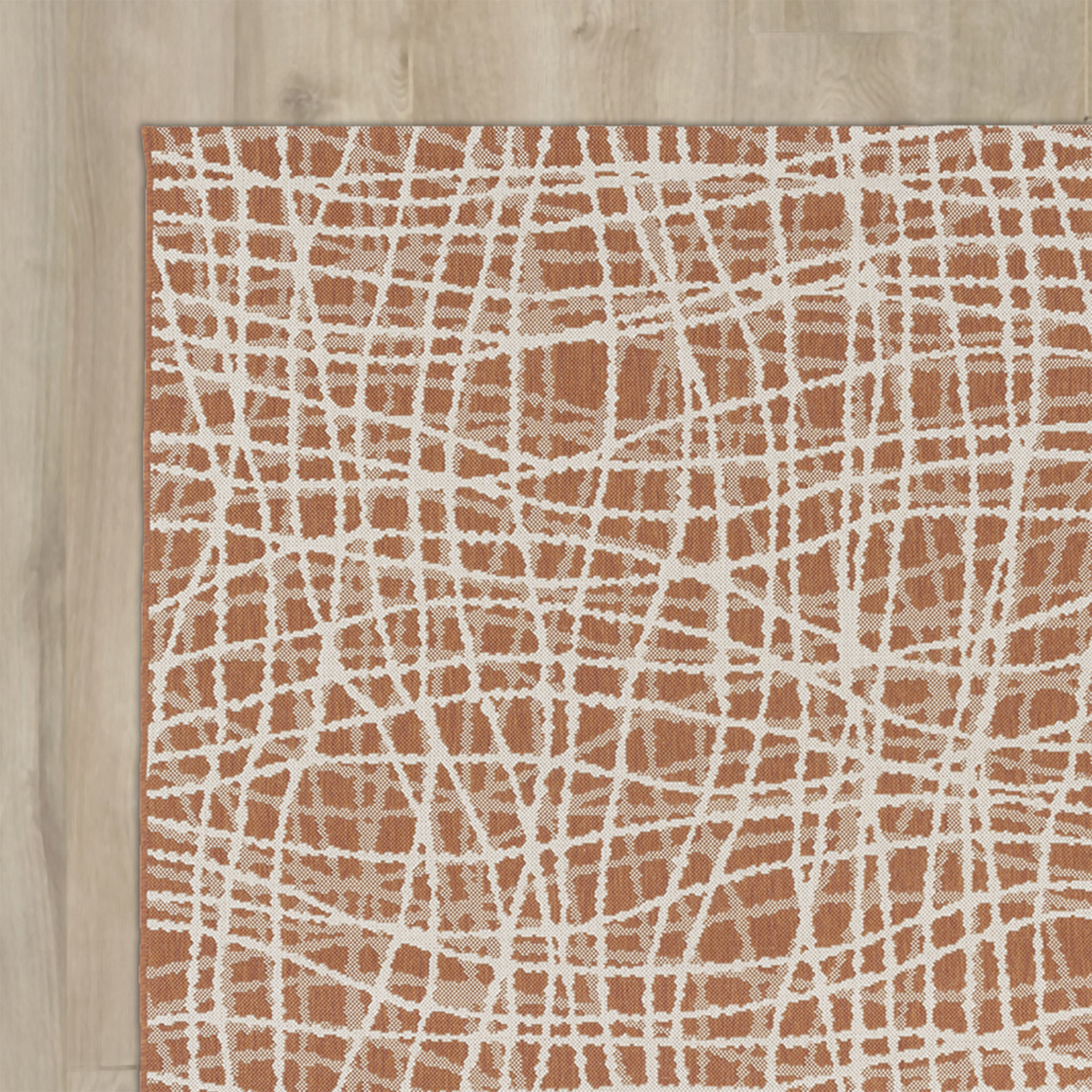 Mercury Row Rust/Ivory Indoor/Outdoor Area Rug & Reviews Wayfair