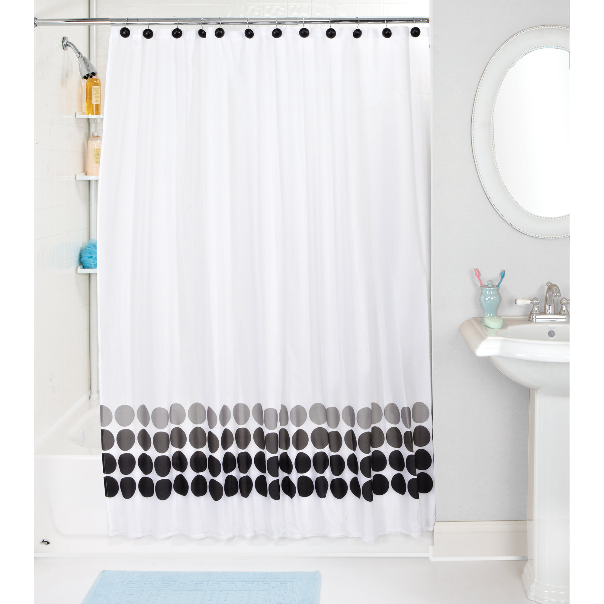 Simplify Faded Circles Shower Curtain Set & Reviews Wayfair