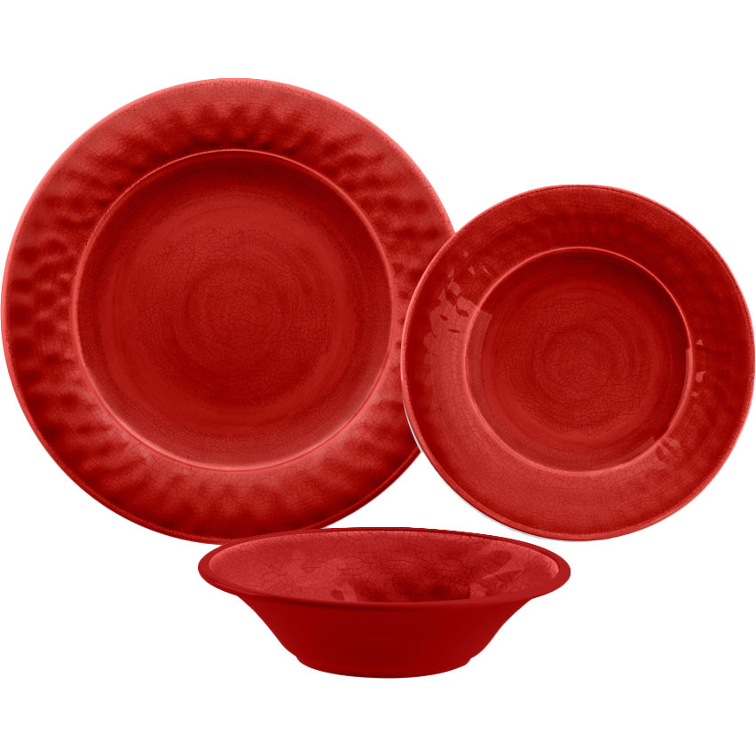 TarHong Glazed Crackle Melamine 12 Piece Dinnerware Set & Reviews Wayfair