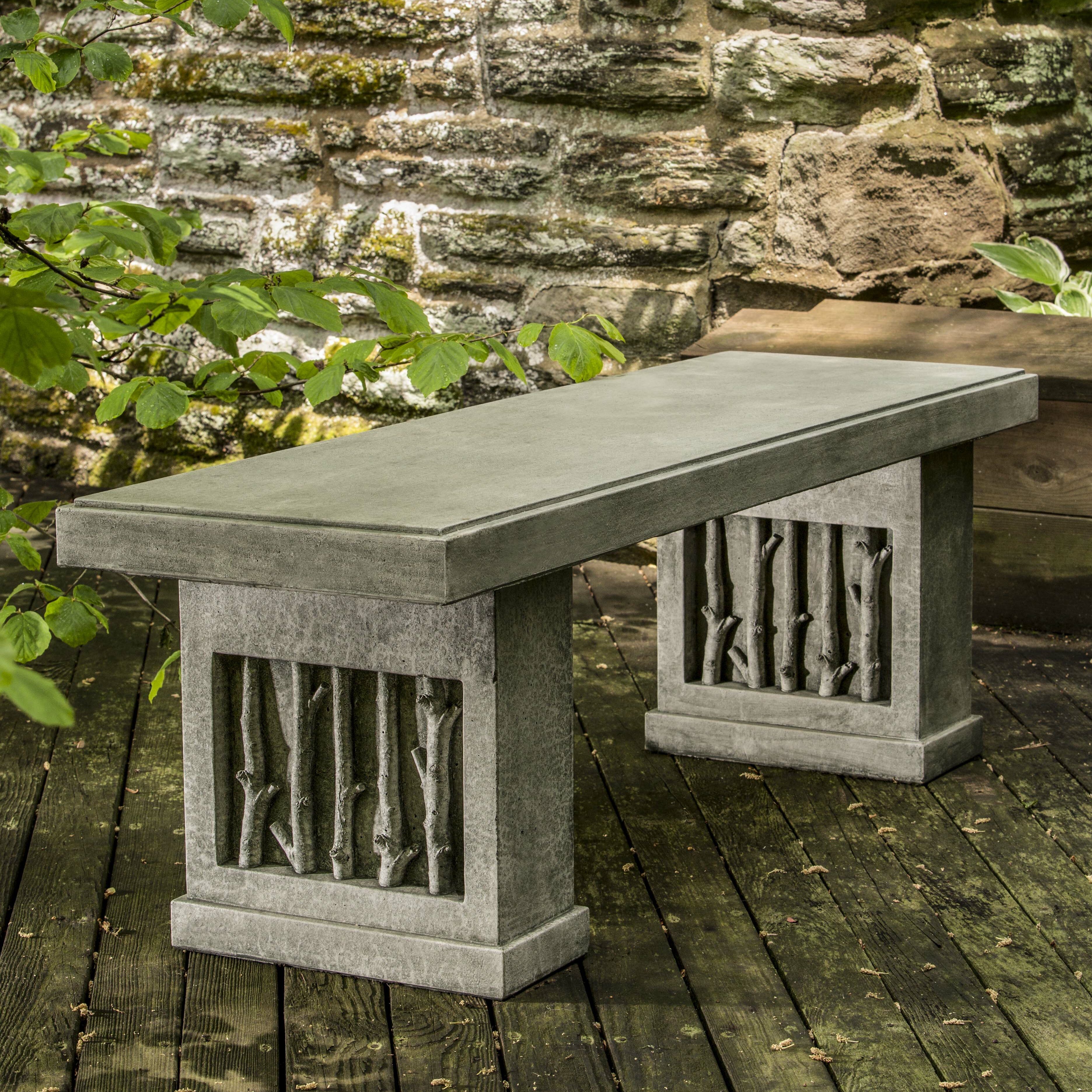 Birches Cast Stone Garden Bench | Wayfair