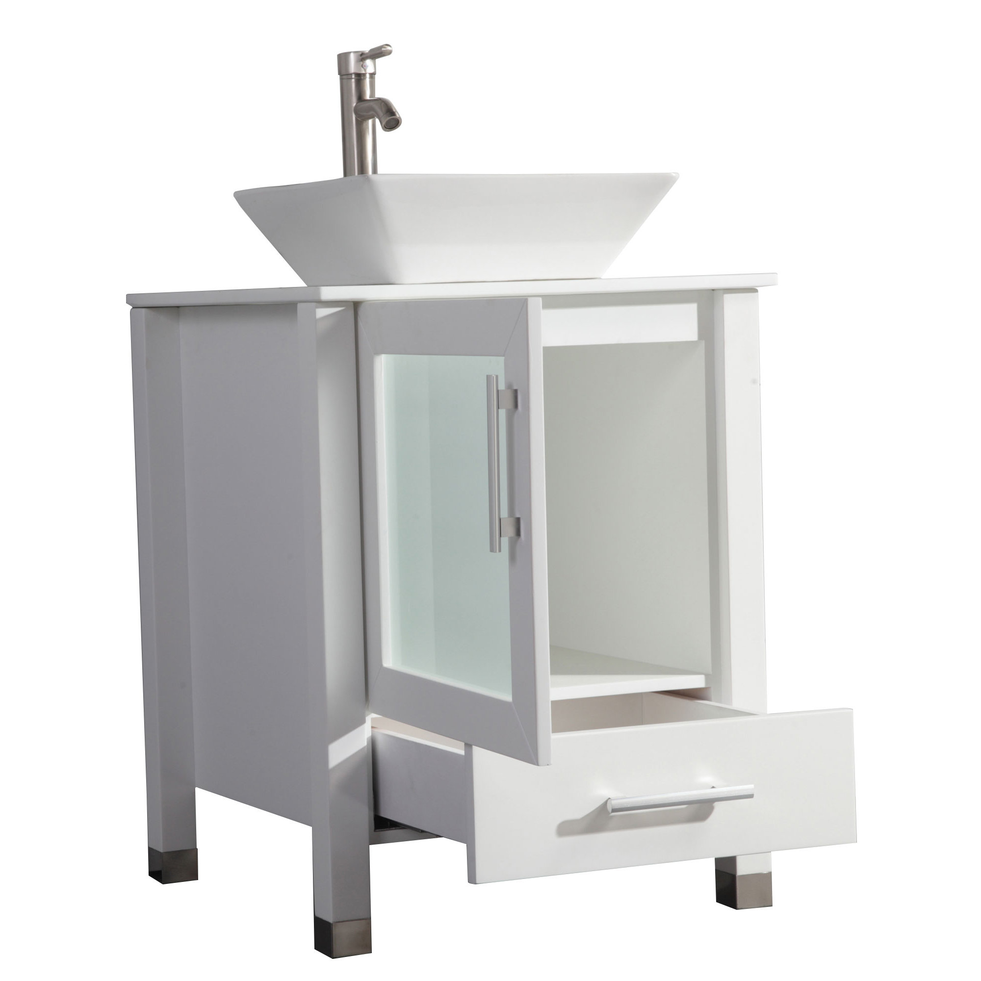 MTDVanities Malta 24" Single Sink Bathroom Vanity Set with Mirror