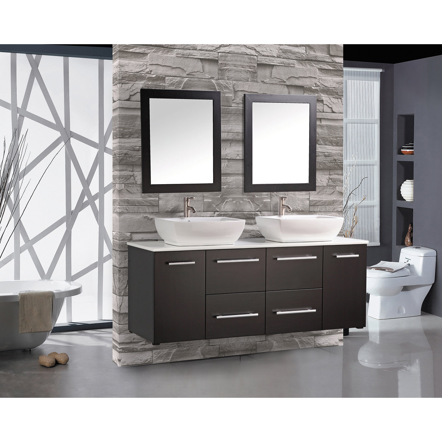 Furniture 42quot; Single Bathroom Vanity Set with Mirror AllModern