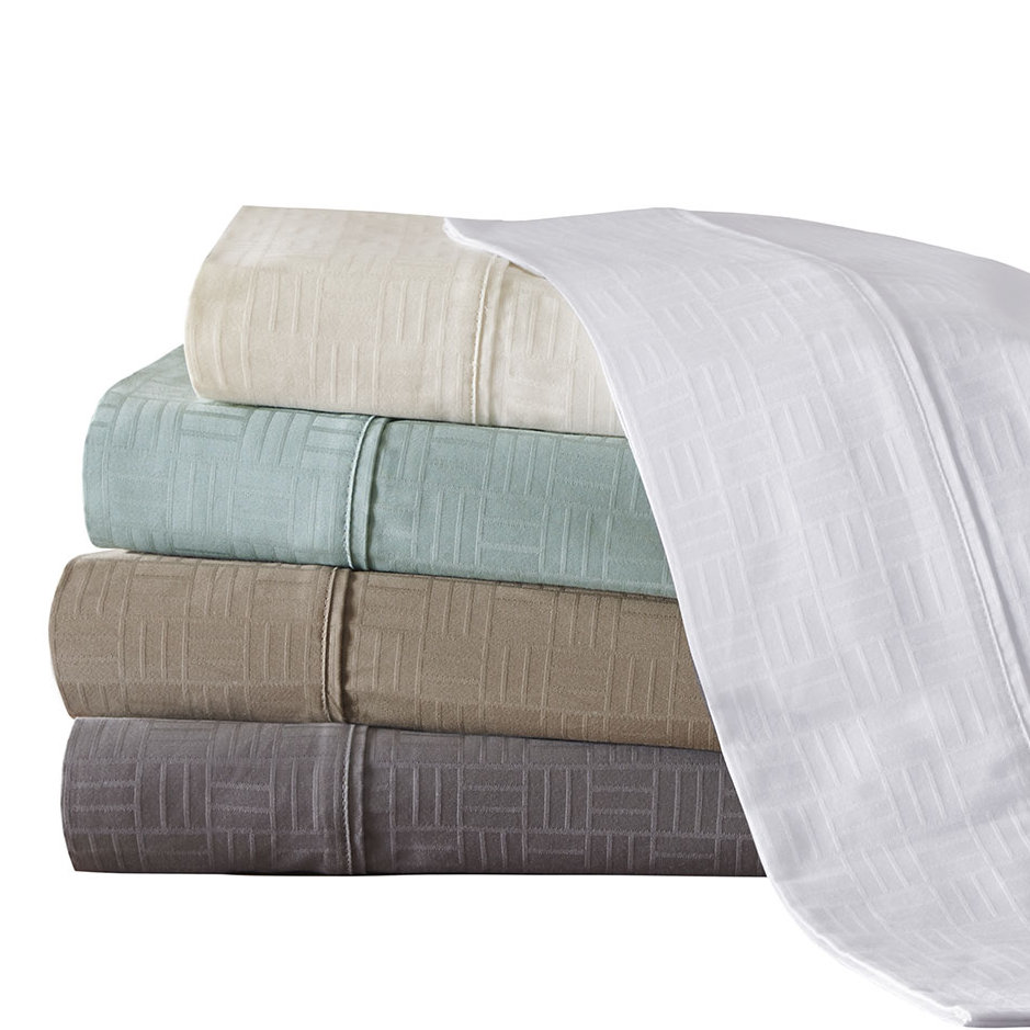 Metropolitan Home 400 Thread Count Cotton Jacquard Sheet Set & Reviews