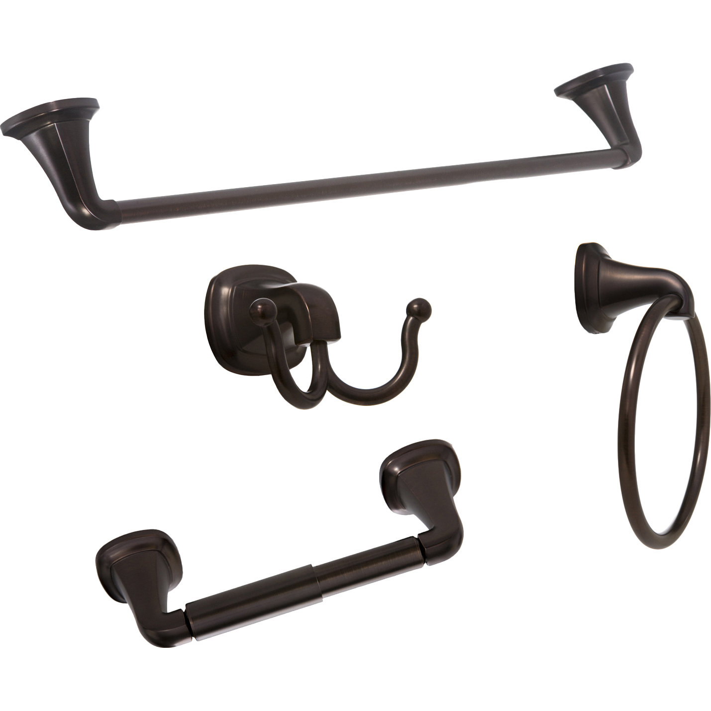 ARISTA Belding 4 Piece Wall Mounted Bathroom Hardware set & Reviews