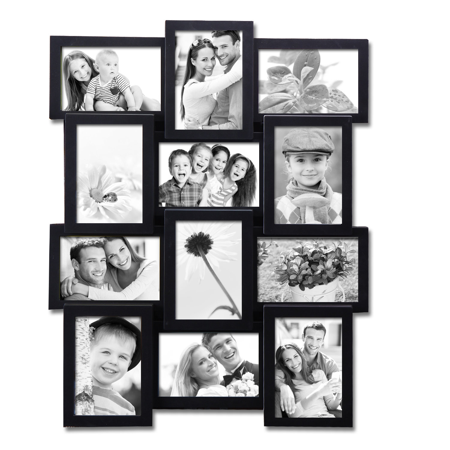 AdecoTrading 12 Opening Plastic Wall Hanging Photo Collage Picture
