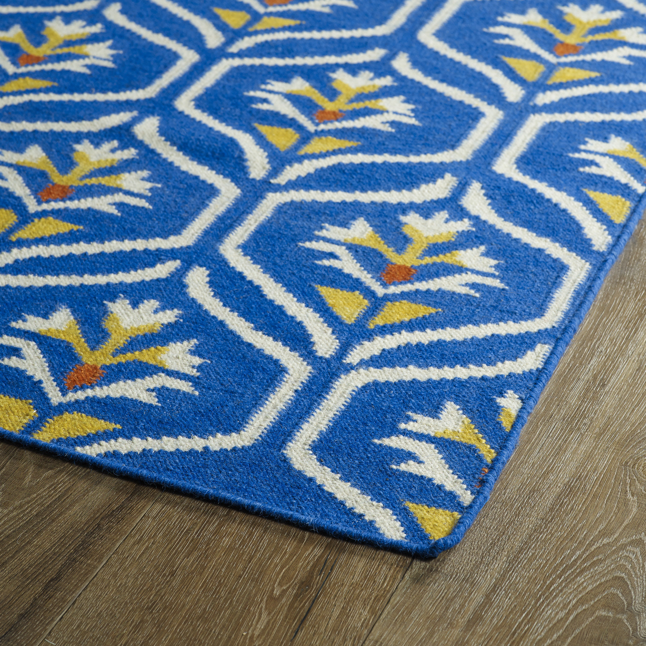 Glam Blue Geometric Area Rug Wayfair